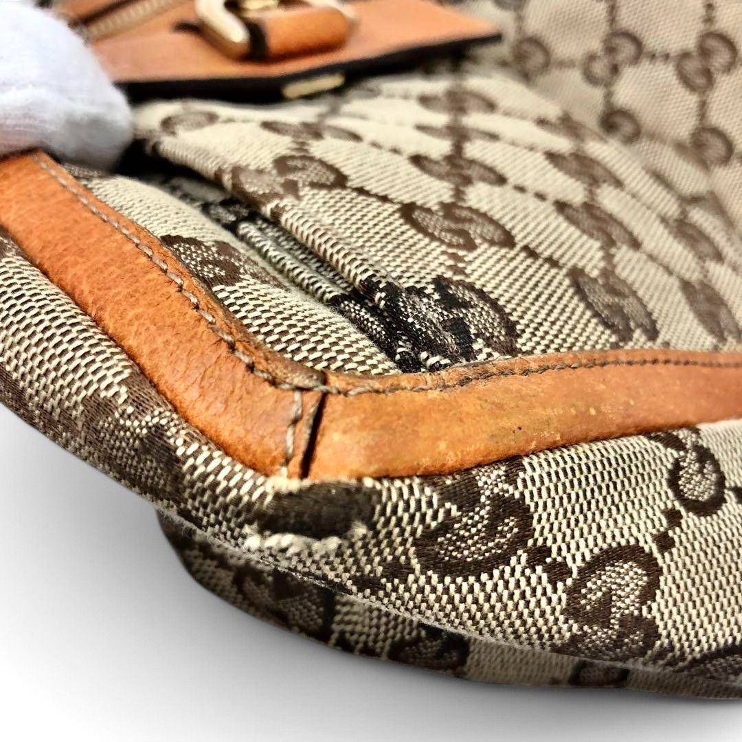 Gucci Gucci - Shoulder Bag Beige Brown Leather GG Monogram Size ONE SIZE - 7 Thumbnail
