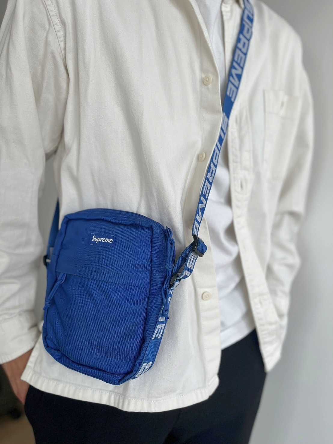 Supreme shoulder bag store ss18 blue