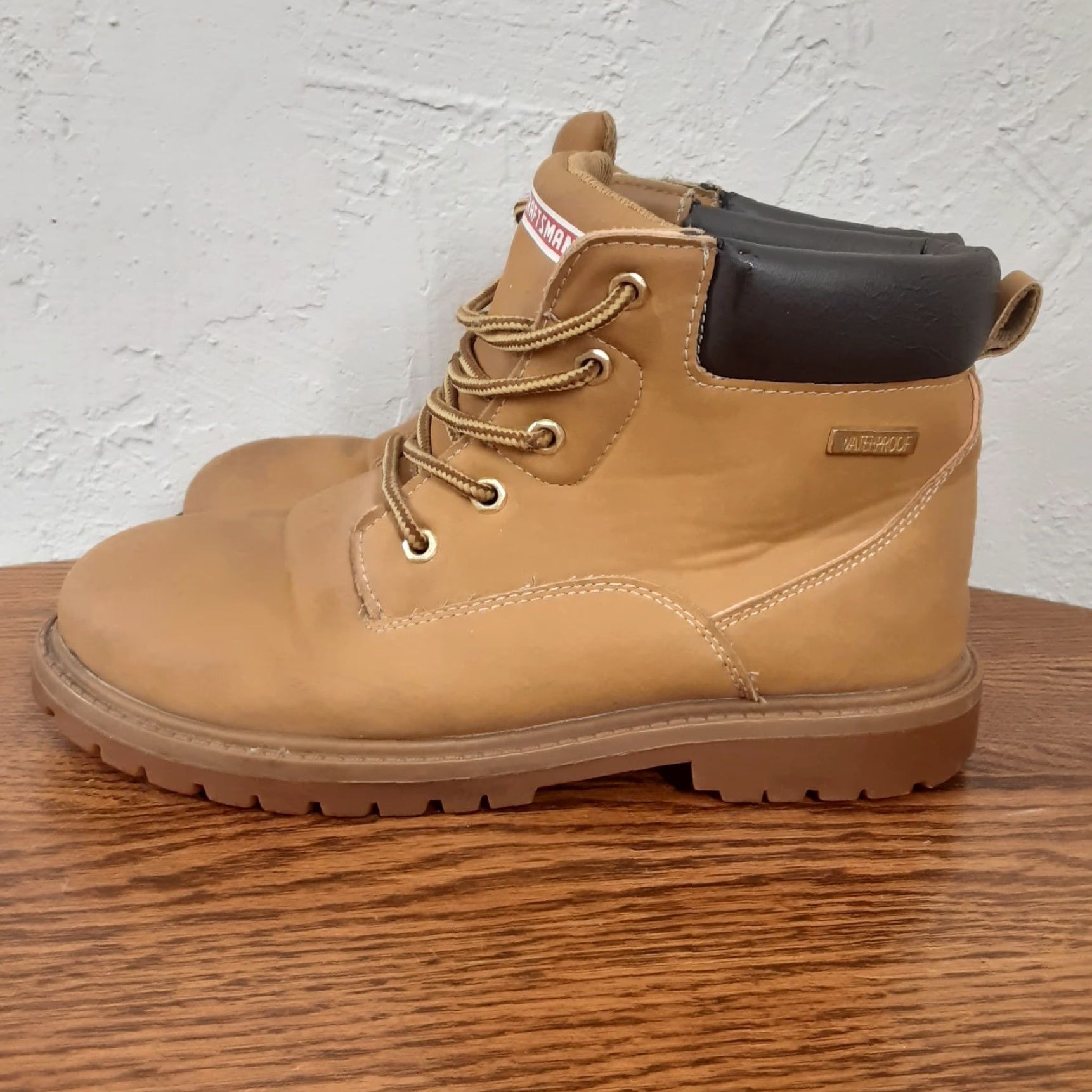Vintage Craftsman Boots Mens Womens Wheat Nubuck Leather Waterproof Work Boot Size US 6 / IT 36 - 2 Thumbnail