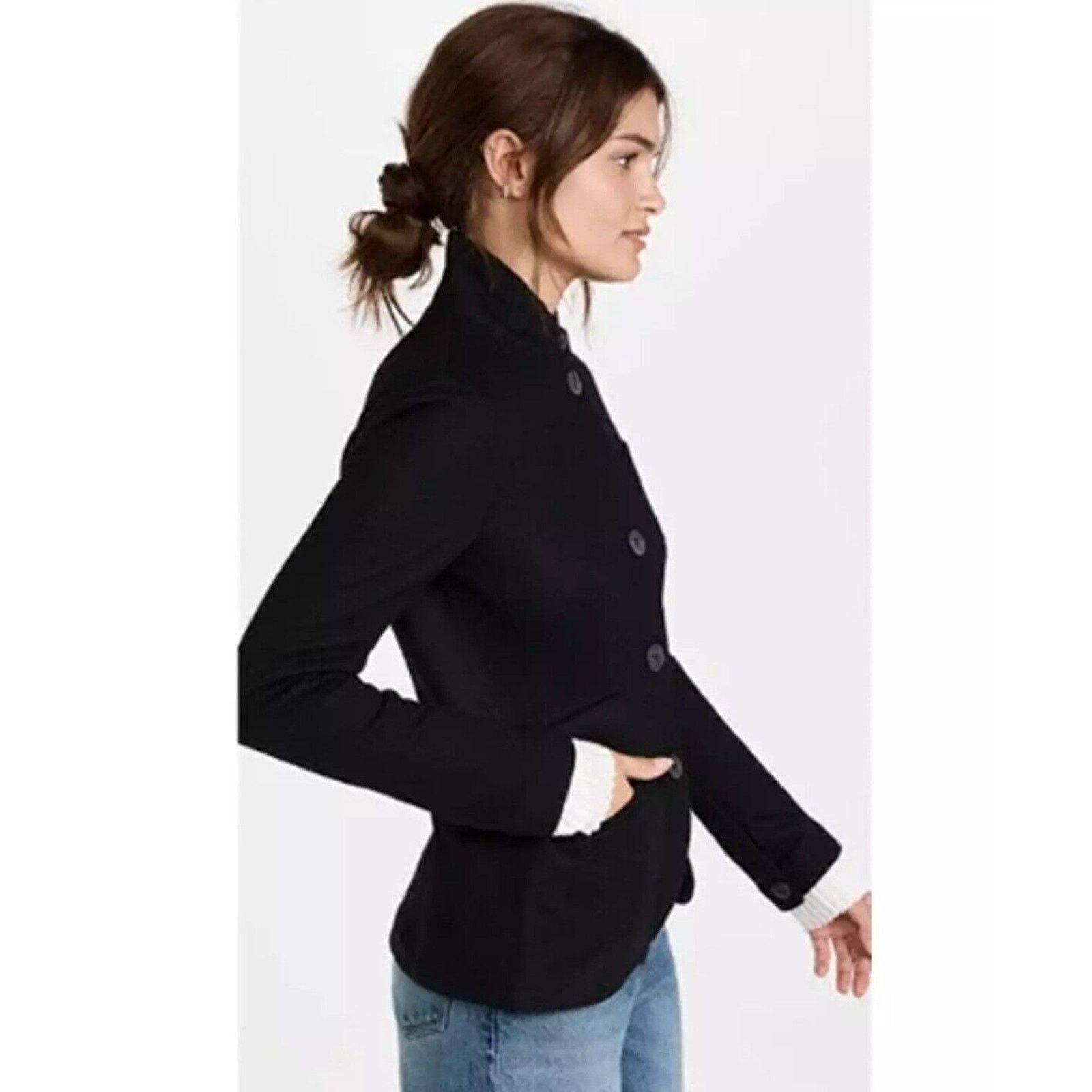 Rag & Bone Rag & Bone Slade Blazer in Black Size 6 Button Front Jacket Size M / US 6-8 / IT 42-44 - 3 Thumbnail