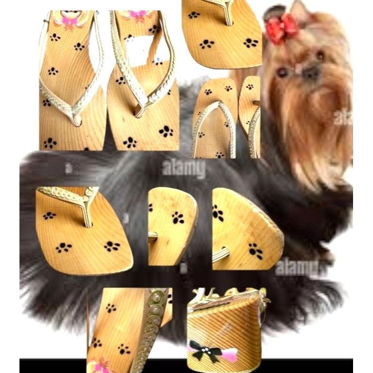 Other Woodies Yorkie Sandals Size 6 Heels Paw Print Throngs Long H Size US 6 / IT 36 - 12 Thumbnail