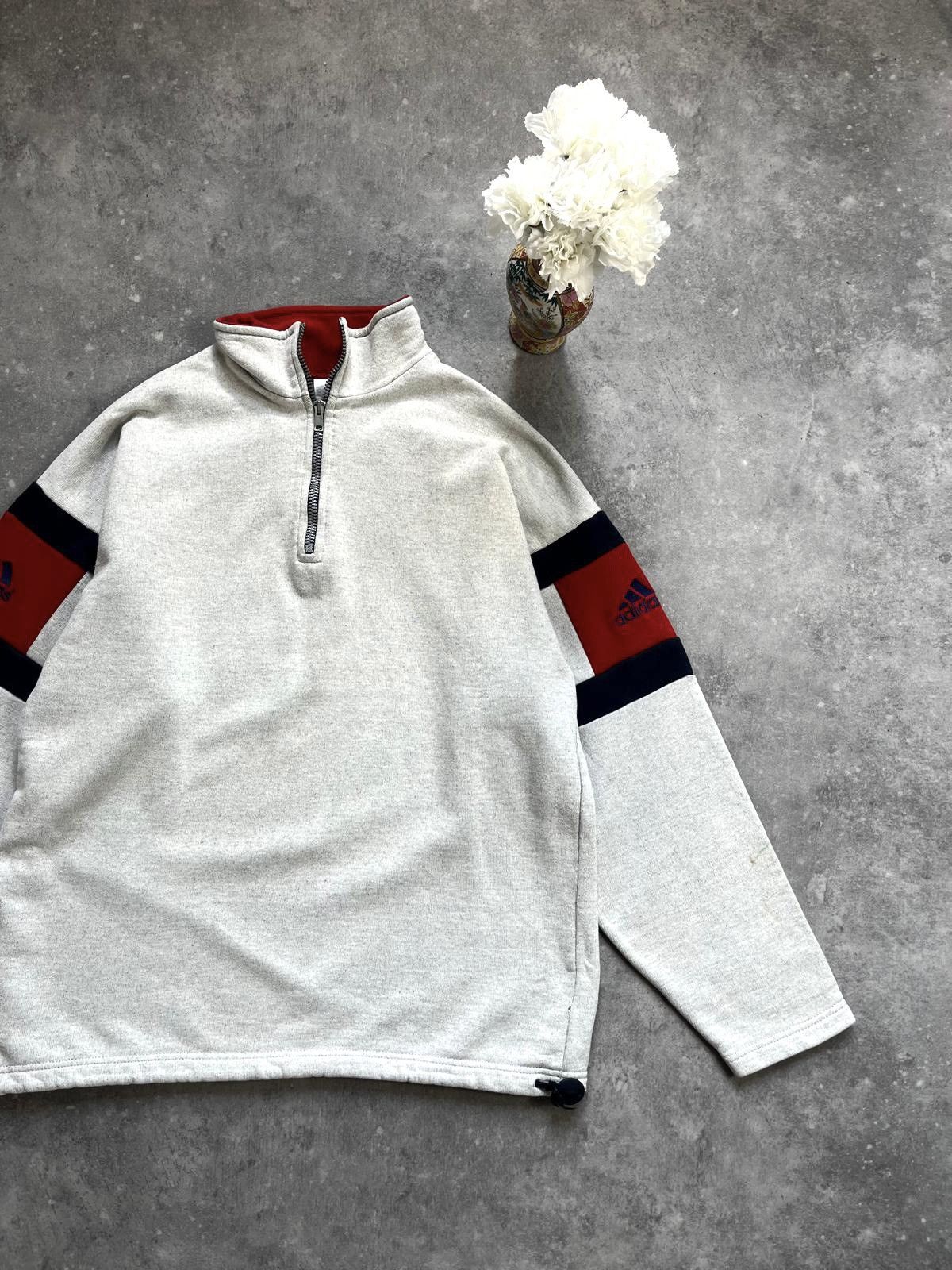 Adidas × Vintage 90s Adidas Half Zip Sweatshirt Retro Vintage Archive 00s Size US L / EU 52-54 / 3 - 3 Thumbnail