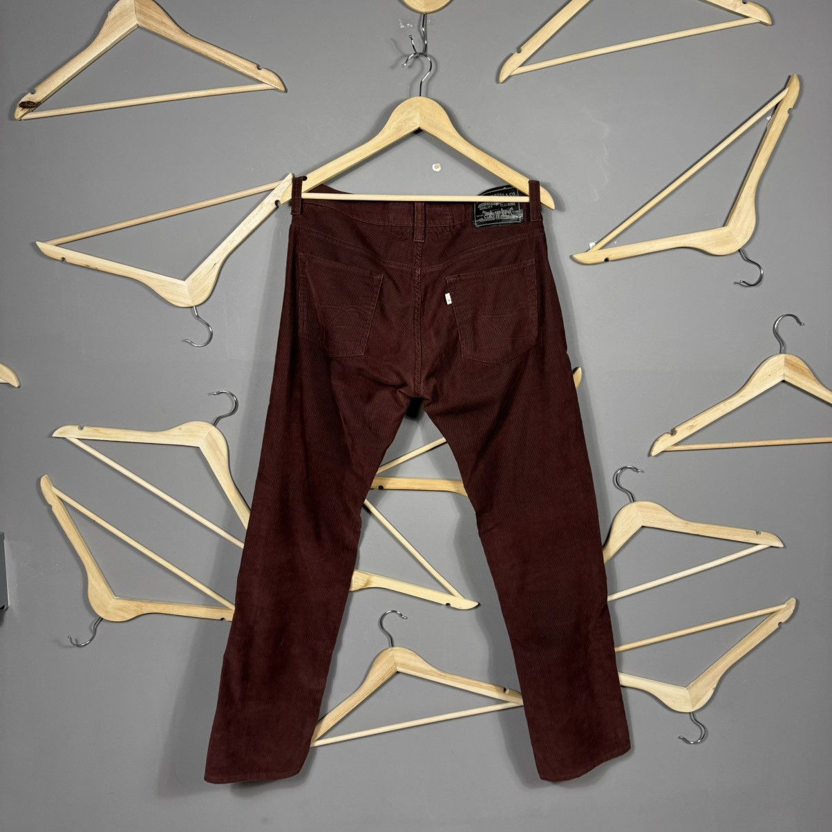 Levi's × Levi's Vintage Clothing Levis Velvet Burgundy Pants Size US 33 - 8 Thumbnail