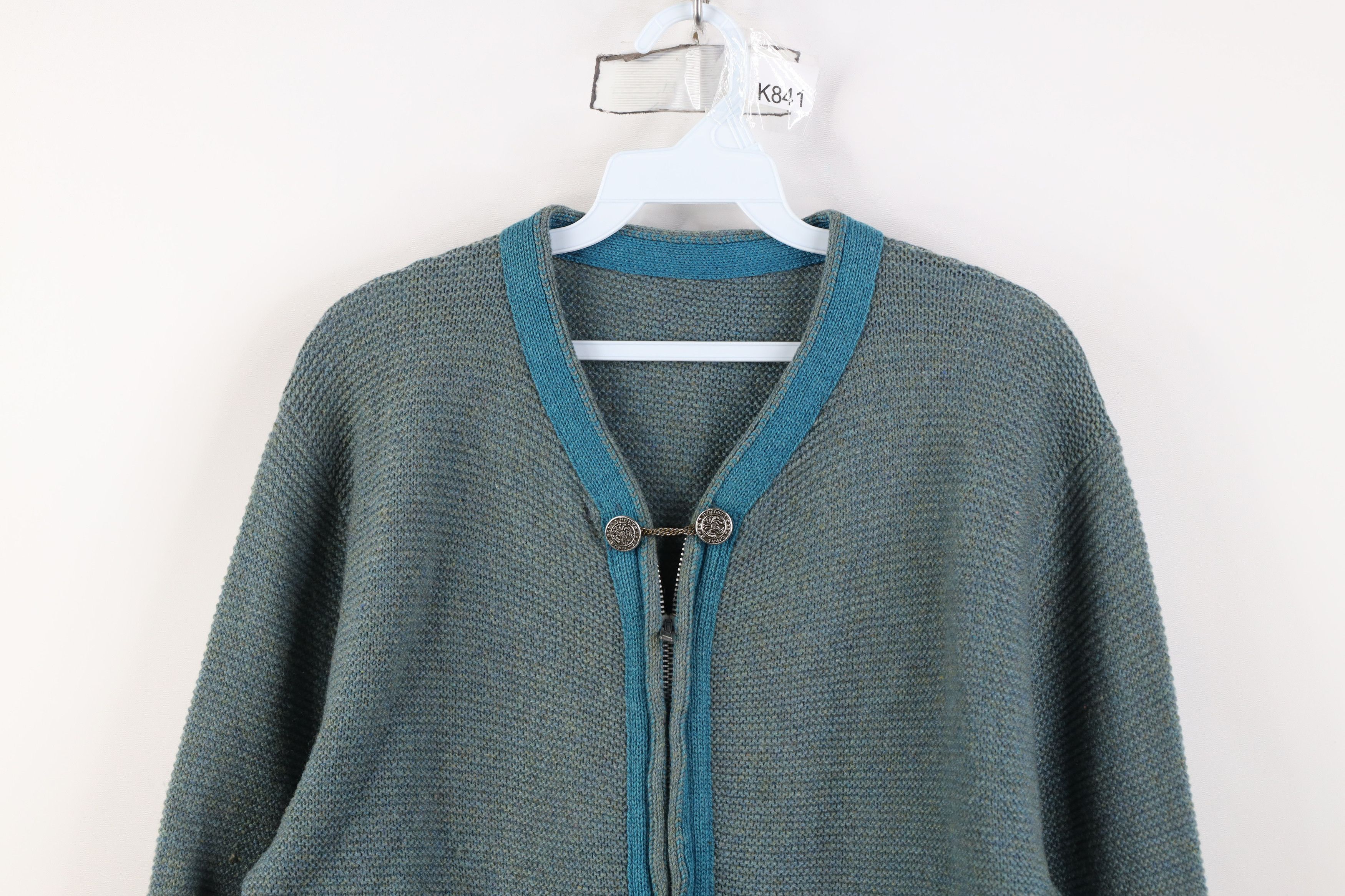 Vintage Vintage 50s Streetwear Chain Button Zip Cardigan Sweater USA Size US M / EU 48-50 / 2 - 2 Thumbnail