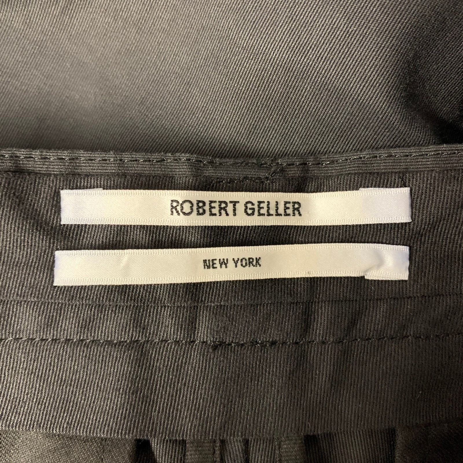 Robert Geller ROBERT GELLER Size 34 Grey Belted Cotton Straight Pants Size US 34 / EU 50 - 4 Thumbnail