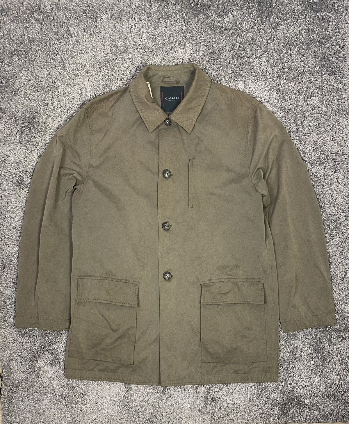image of Canali Jacket Rain & Wind Tech Old Money Style in Beige, Men's (Size Large)
