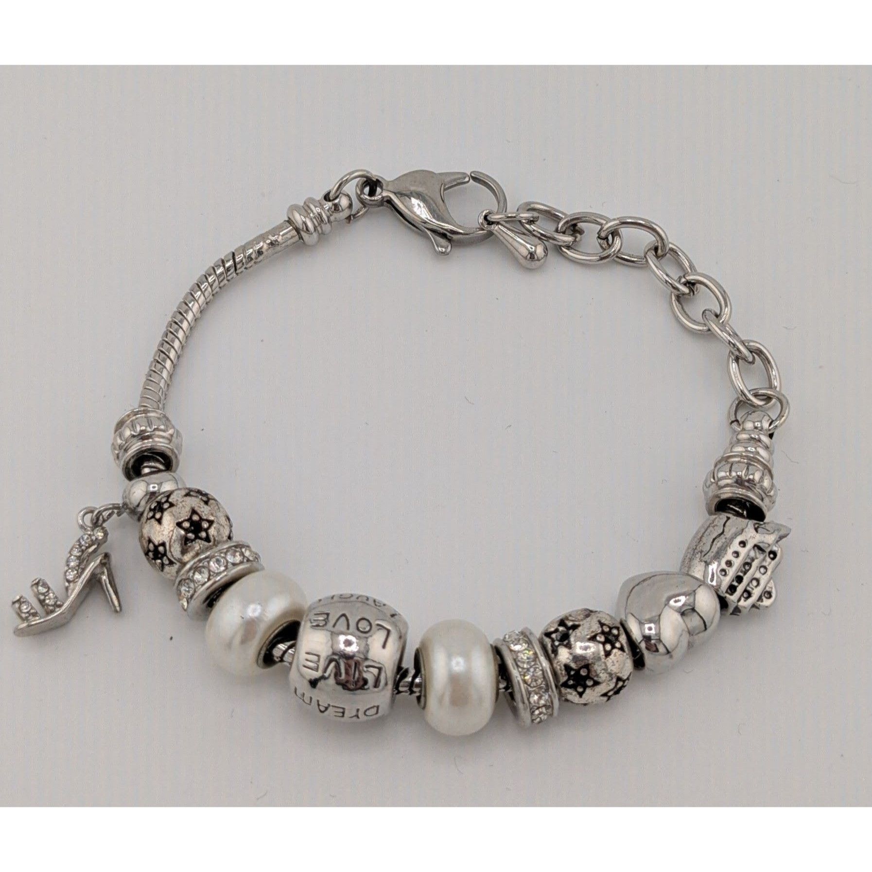 Other Elegant Glam European Beaded Charm Bracelet Size ONE SIZE - 4 Thumbnail