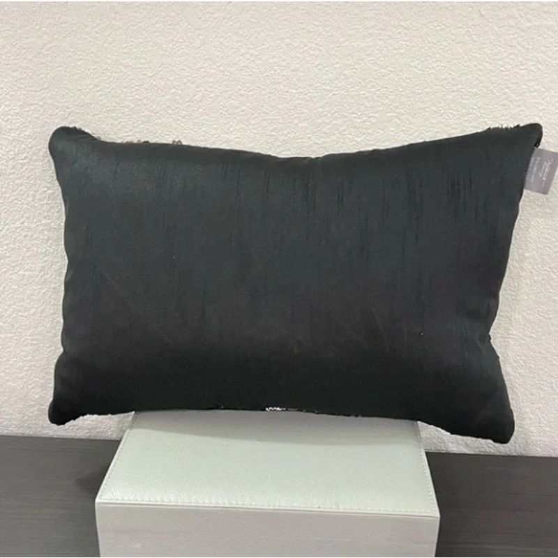 The Unbranded Brand Aviva Stanoff Mermaid Pillow 12" x 20" Gold & Black Sequin Size ONE SIZE - 3 Thumbnail