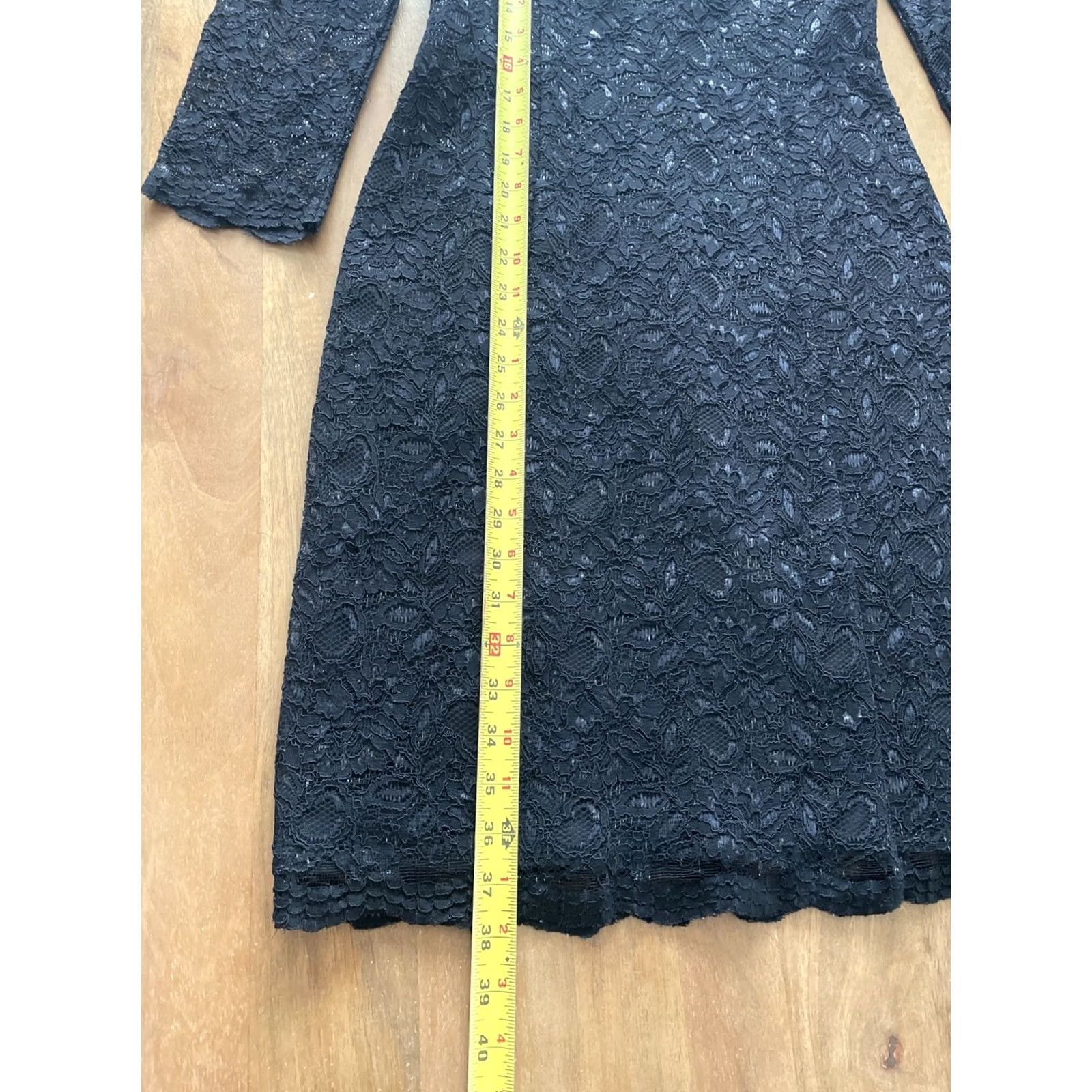 Banana Republic Banana Republic Dress L’Wren Scott Collection V-Neck Lace A-Line Midi Womens 4 Black 3/4 Sleeve Knee Length Party/Cocktail Size S / US 4 / IT 40 - 5 Thumbnail