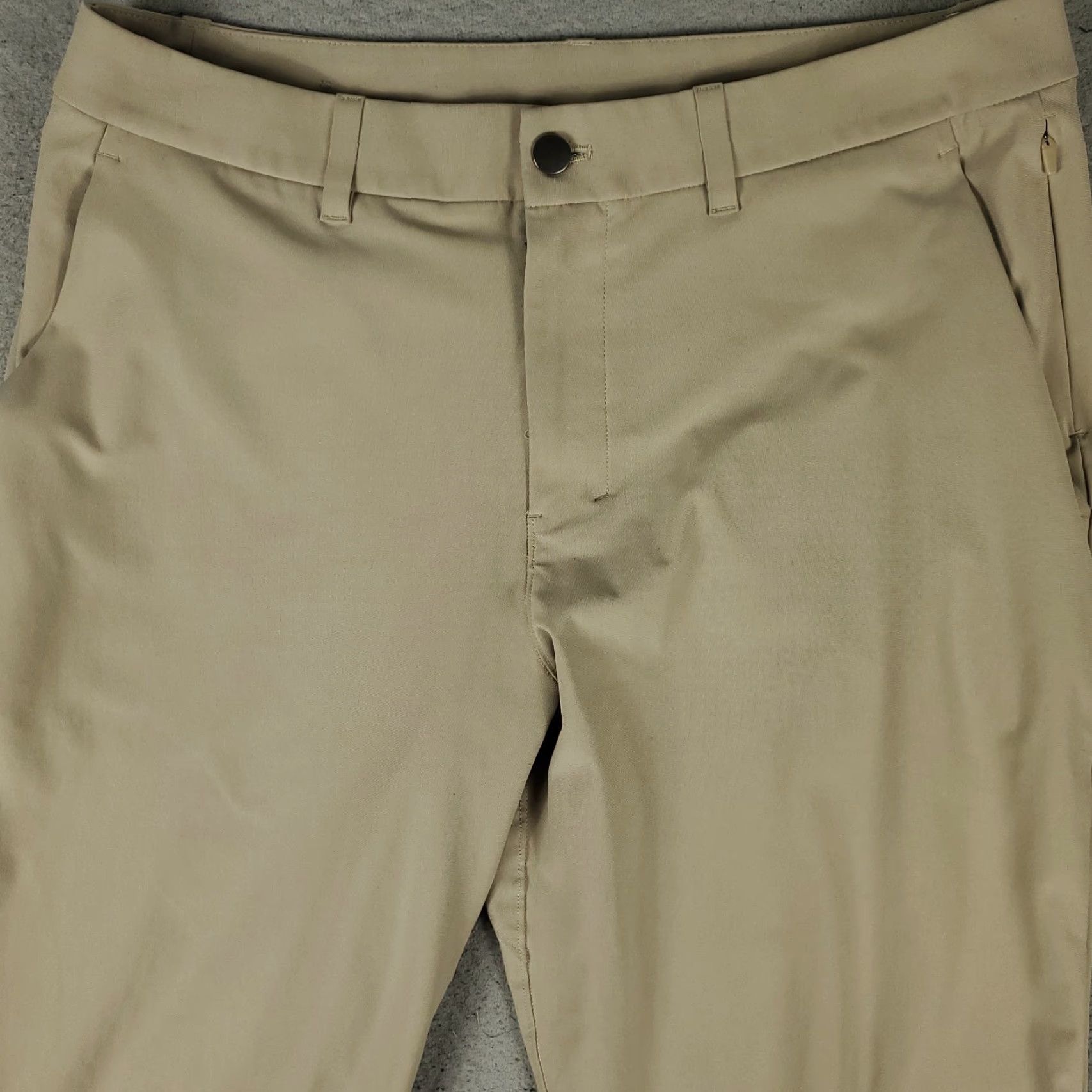 Lululemon Lululemon Pants Mens 34x29 Beige Commission Slash Pockets Chino Trousers - Flat Front, Regular Fit, Polyester, Machine Washable, Slash Pocket, Beig e? Size US 34 / EU 50 - 2 Thumbnail