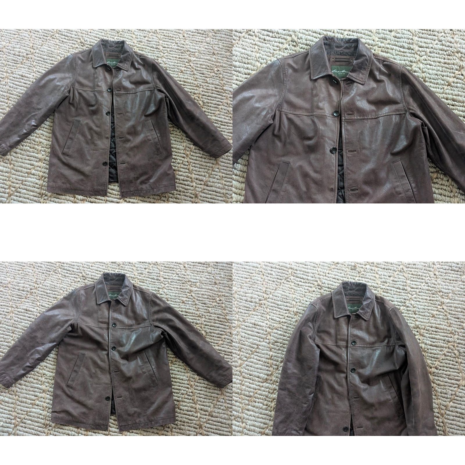 Eddie Bauer VINTAGE Eddie Bauer COAT XL brown leather COWHIDE jacket mens overcoat Patina distressed Patina leather Size US XL / EU 56 / 4 - 8 Thumbnail