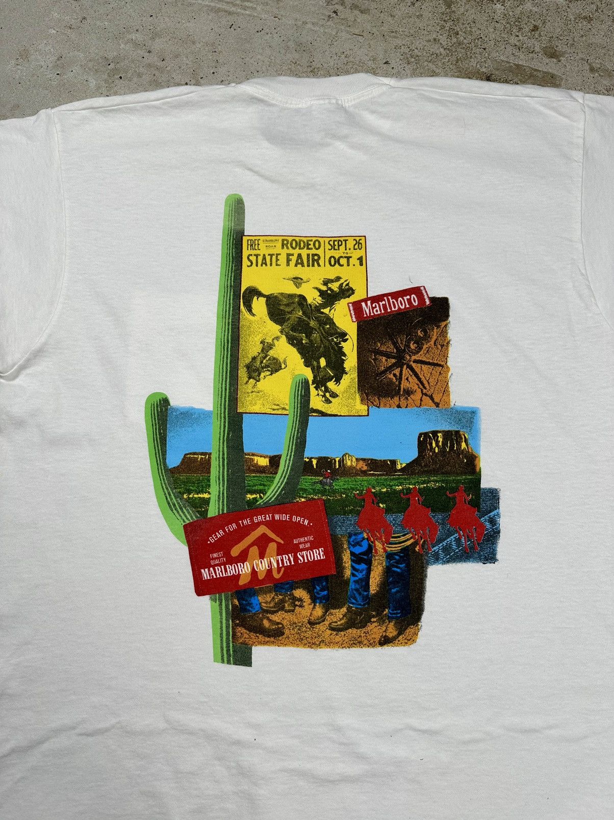 Marlboro × Vintage Vintage 90s Marlboro Country Store Big Back Print White Tee Size US XL / EU 56 / 4 - 9 Thumbnail