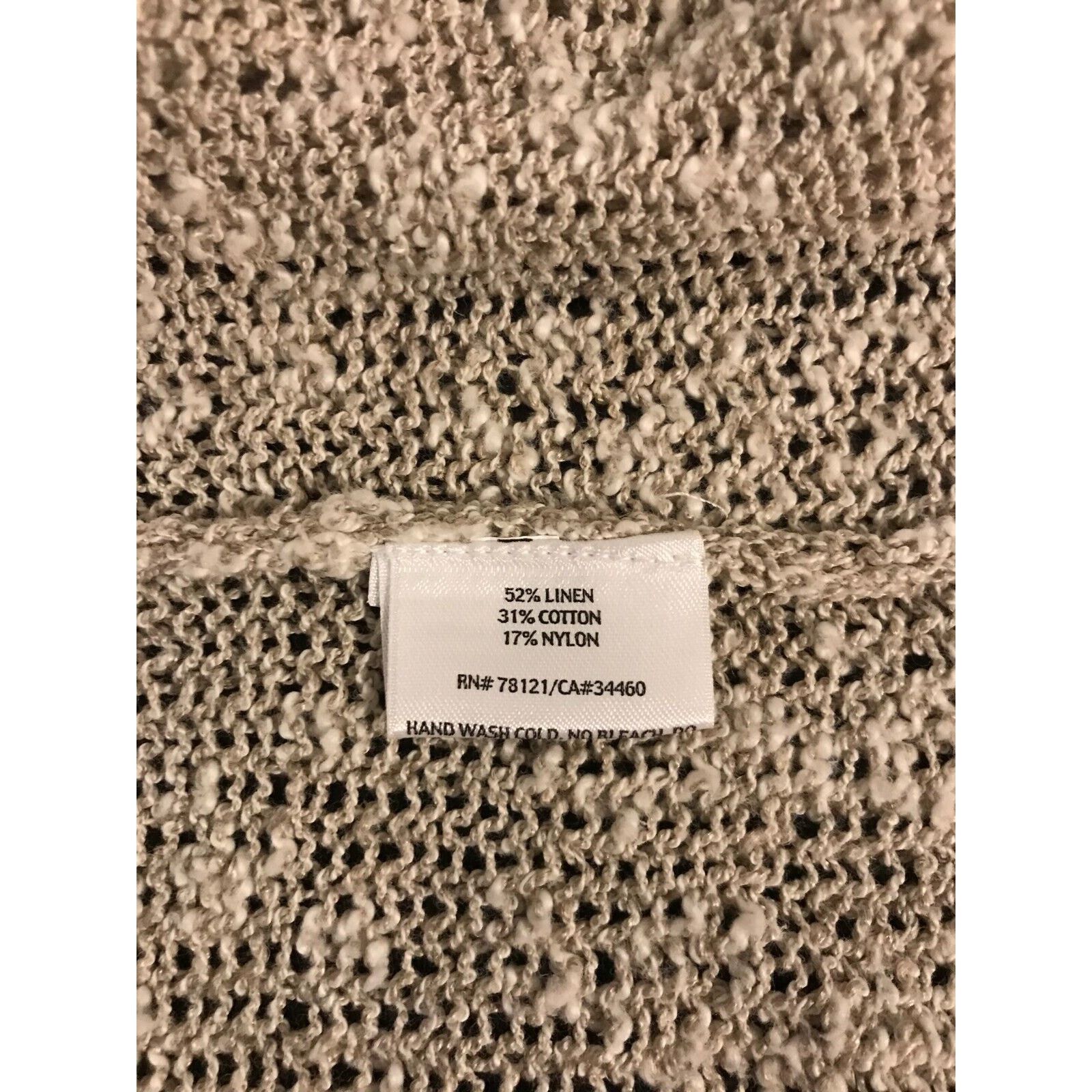 Eileen Fisher Eileen Fisher Women's Beige/Oatmeal S/S Open Knit Cardigan Size XS / US 0-2 / IT 36-38 - 6 Thumbnail