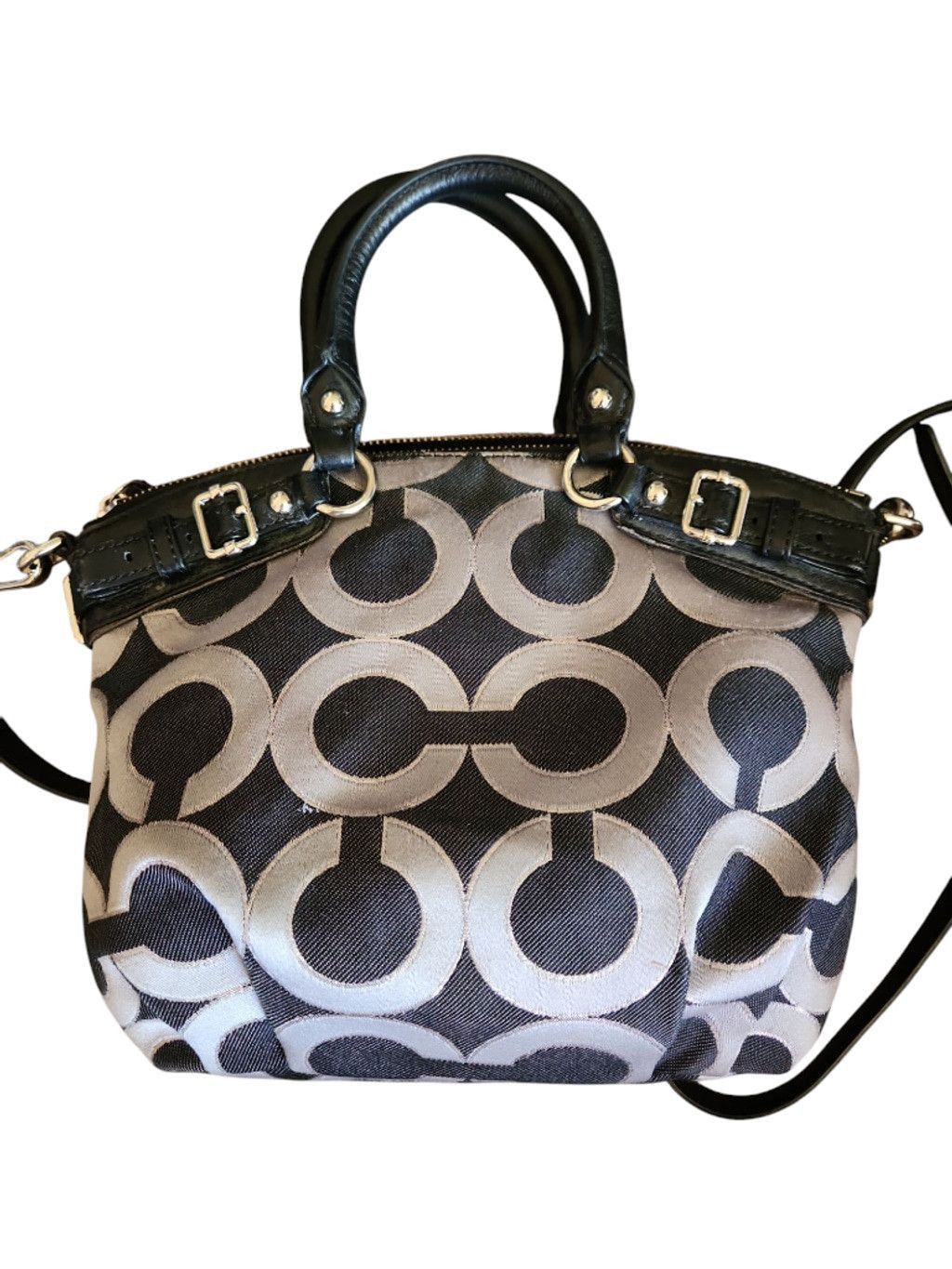 Coach Coach Satchel Top Handle Bag Medium Black Silver Size ONE SIZE - 5 Thumbnail