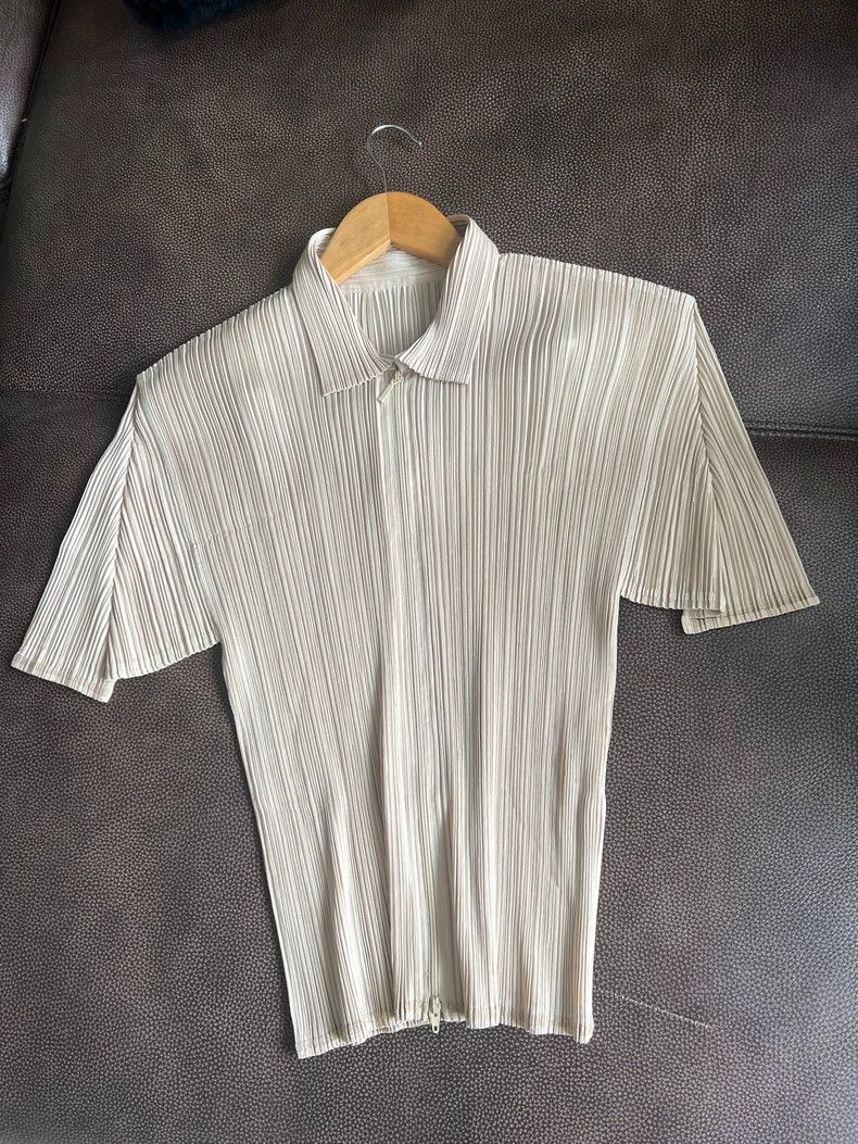 Issey Miyake Issey Miyake Off-white zipper jacket Size L / US 10 / IT 46 - 3 Thumbnail