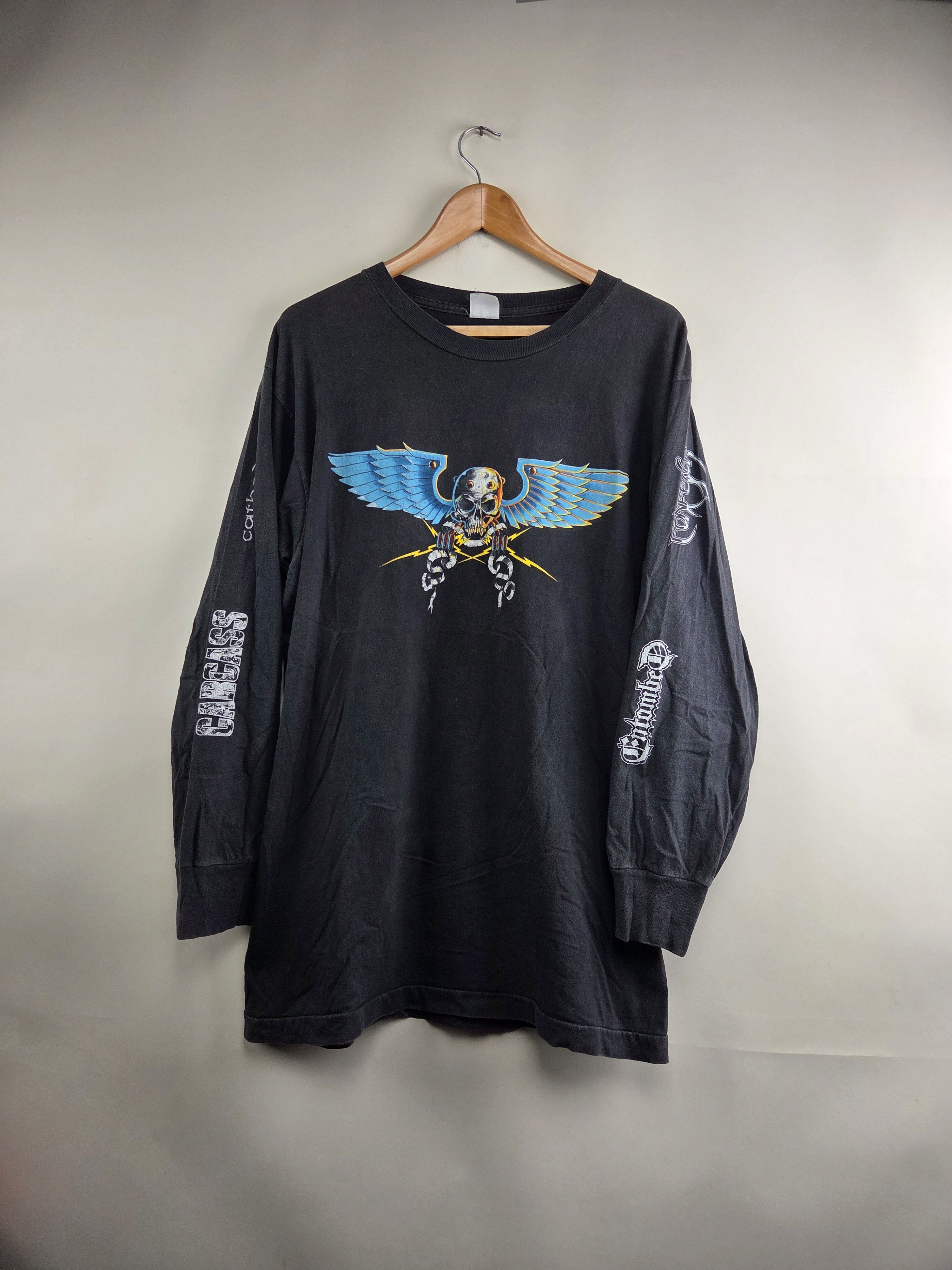 Band Tees × Vintage 1992 Earache Gods of grind Entombed Carcass Long-sleeved Size US XL / EU 56 / 4 - 1 Thumbnail