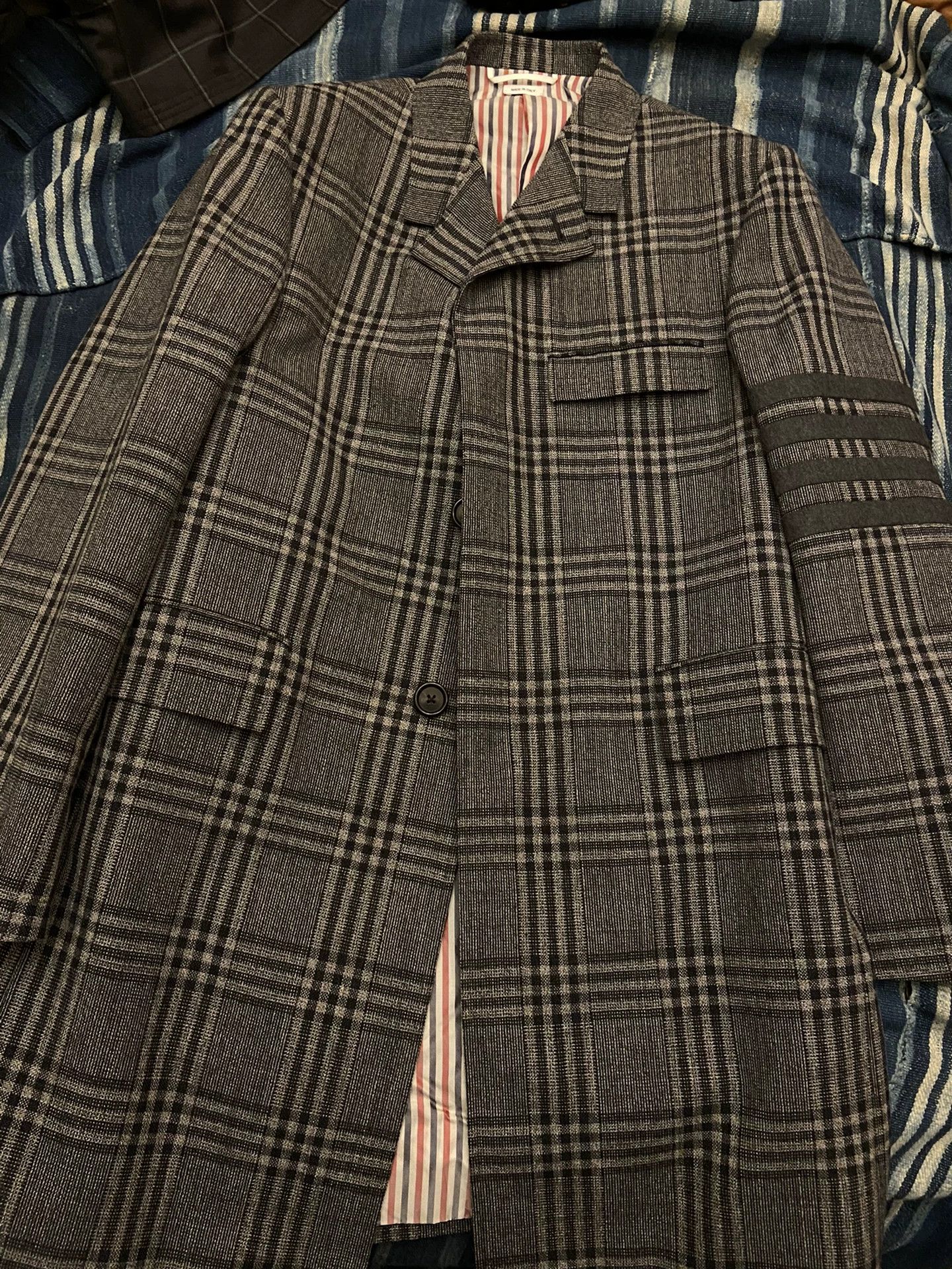 Thom Browne thom browne plaid chesterfield coat gray Size US L / EU 52-54 / 3 - 1 Thumbnail