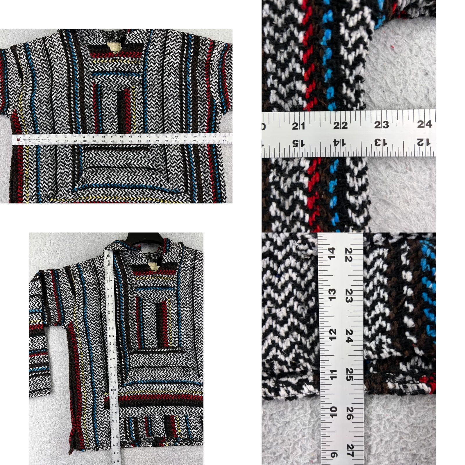 Vintage Knotts Baja Hoodie Men Small Gray Blue Acrylic Drug Rug Mexico Poncho Hoodie Pullover Casual Size US S / EU 44-46 / 1 - 8 Thumbnail