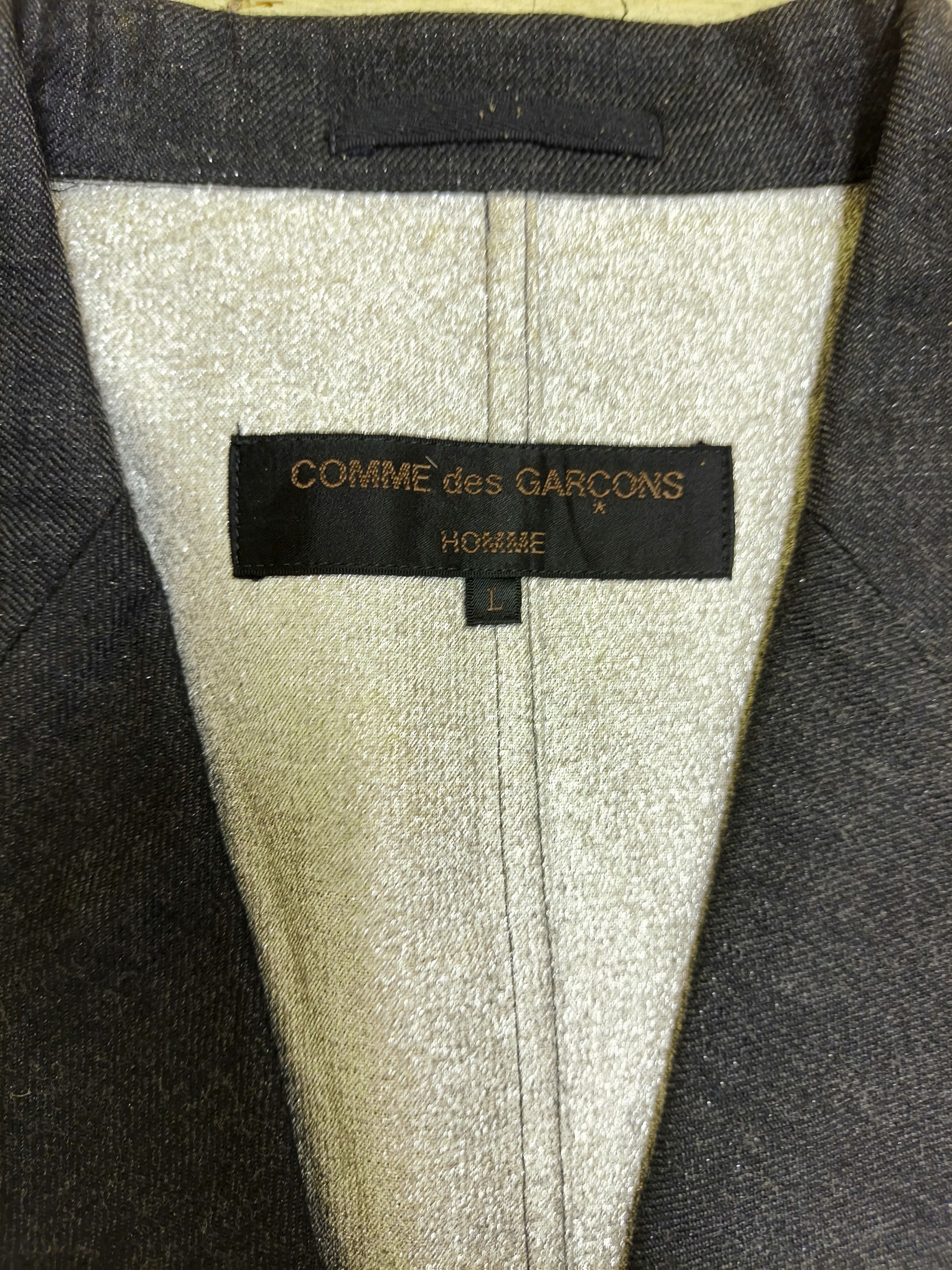 Comme des Garcons Homme Vtg 🔥 CDG Homme AD2002 Tanaka Silver Hem Switch 002 Size 44L - 5 Thumbnail