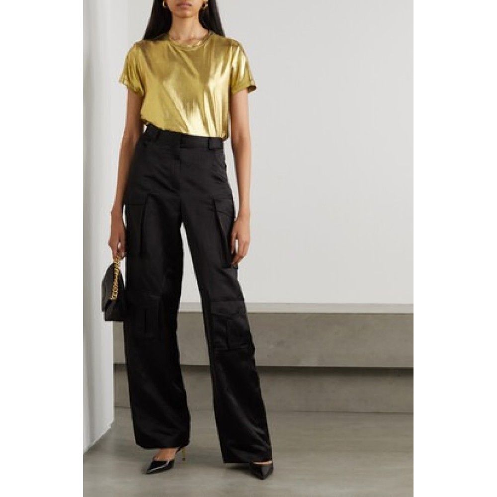 Tom Ford o1loc1c0924 SH0034 Streatch Viscose T-Shirt in Gold Size L / US 10 / IT 46 - 3 Thumbnail