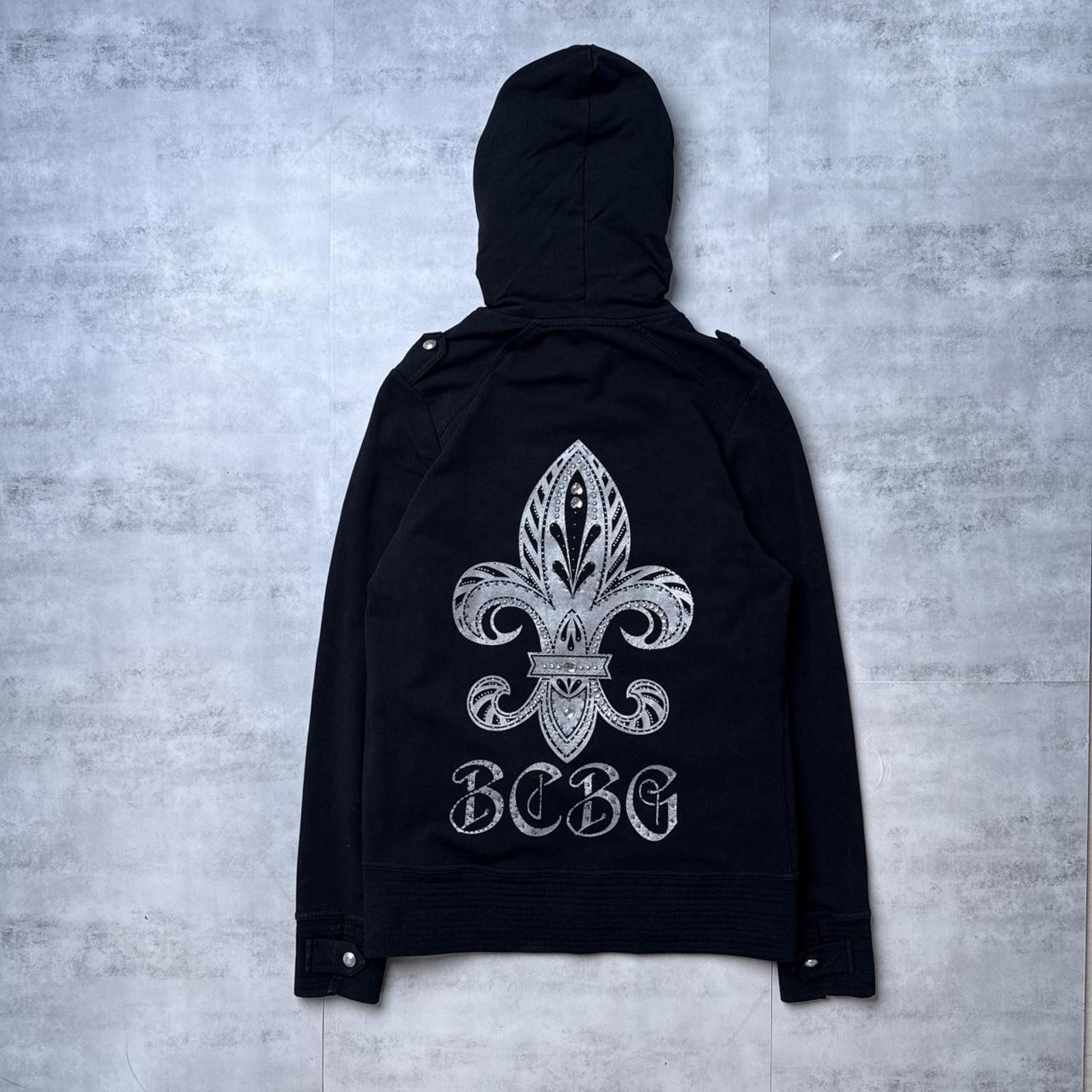 Bcbgmaxazria Y2K BCBG 00s black zip up hoodie jacket Size L / US 10 / IT 46 - 1 Thumbnail