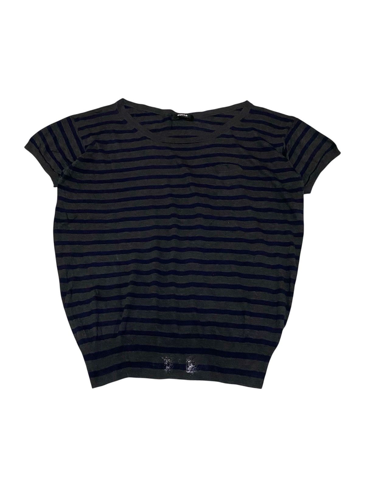 Zucca Zucca by Issey Miyake Pocket Stripe Pleated Knit Tee Size M / US 6-8 / IT 42-44 - 1 Thumbnail