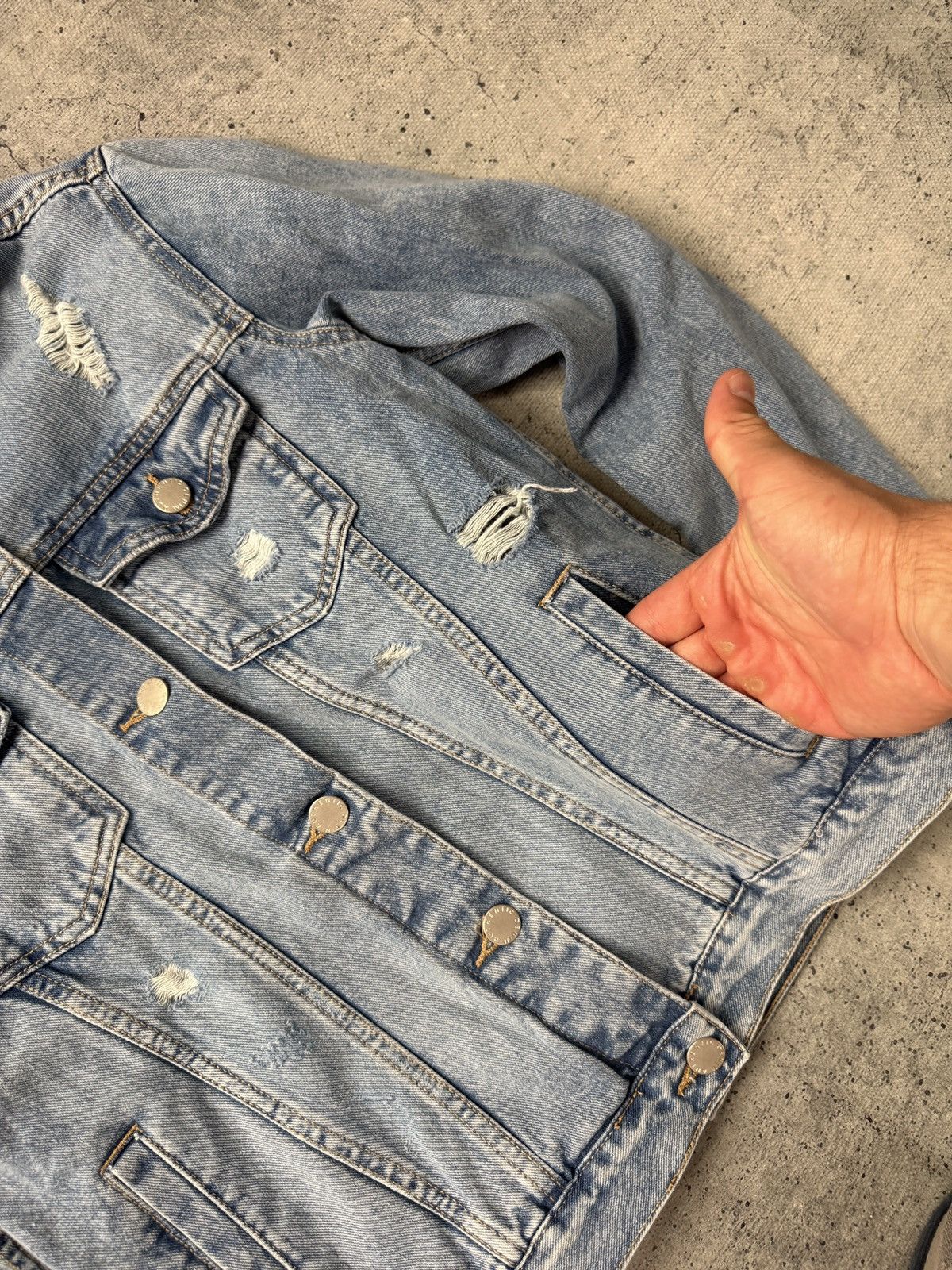 JNCO Crazy Vintage Y2K Japan Dragon Tattoo Denim Jacket Size US 39 - 7 Thumbnail