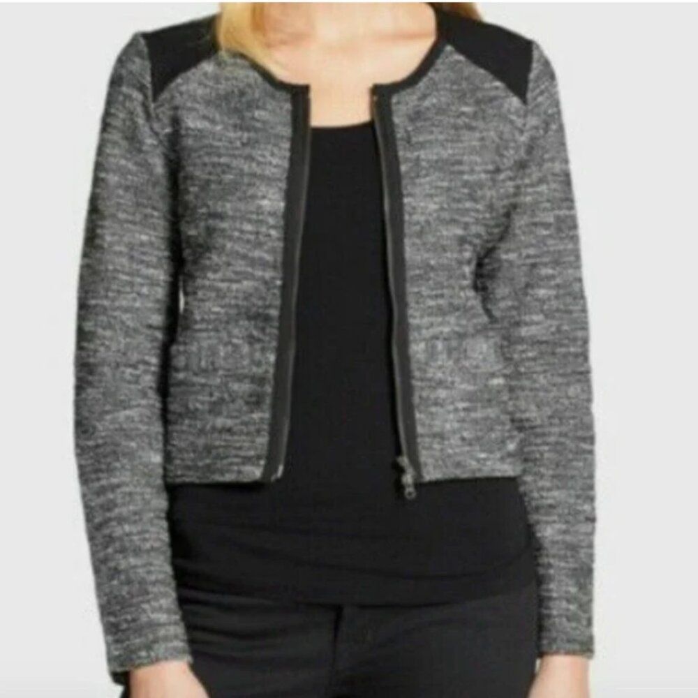 Eileen Fisher Eileen Fisher Cardigan Zip Front Jacket 2X Black Tweed Stret Size XXL / US 16-18 / IT 52-54 - 2 Thumbnail