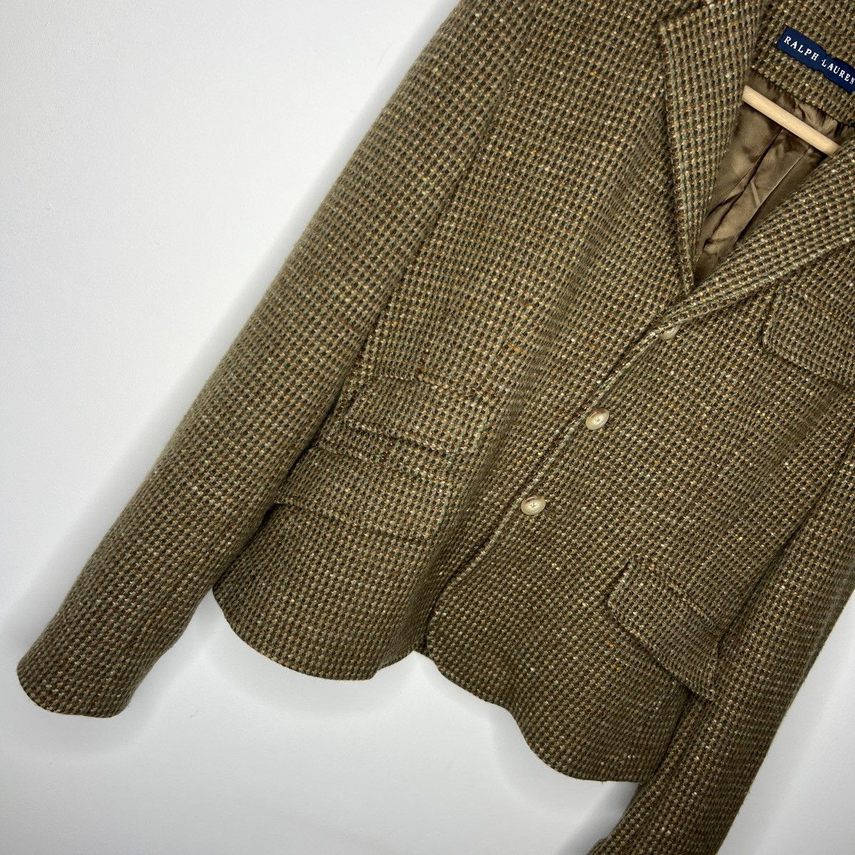 Polo Ralph Lauren × Ralph Lauren × Vintage Polo Ralph Lauren Houndstooth Tartan Tweed Wool Blazer Size M / US 6-8 / IT 42-44 - 3 Thumbnail