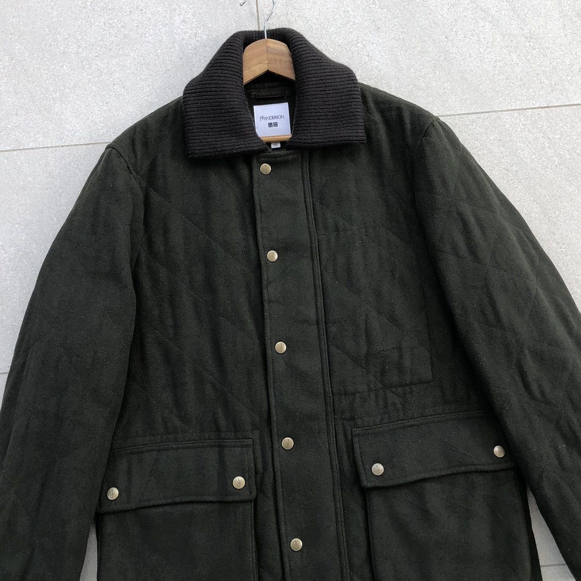 JW Anderson × Uniqlo Uniqlo x JW Anderson Green Wool Blended Quilted Jacket Men's Size US L / EU 52-54 / 3 - 10 Thumbnail