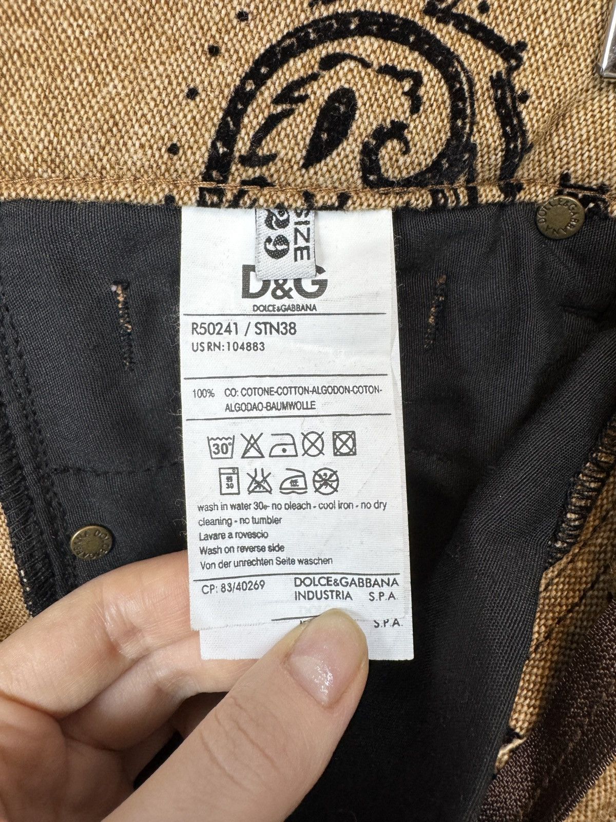 Dolce & Gabbana Dolce & Gabbana luxury paisley monogram pattern pants Size 30" / US 8 / IT 44 - 16 Thumbnail