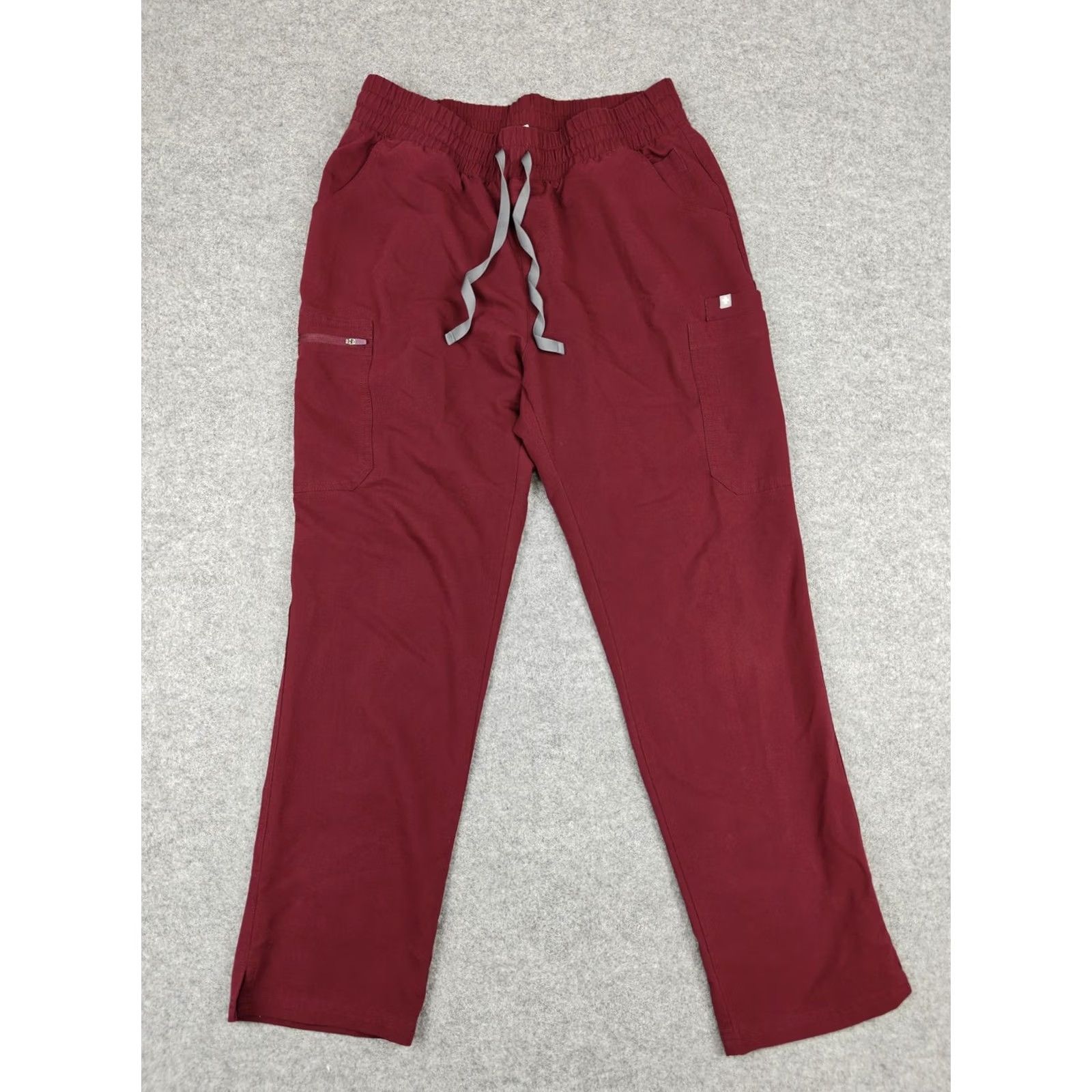 Vintage FIGS Scrub Pants Womens Large Red Technical Collection Drawstring Cargo Pockets Size 36" / US 14 / IT 50 - 2 Thumbnail
