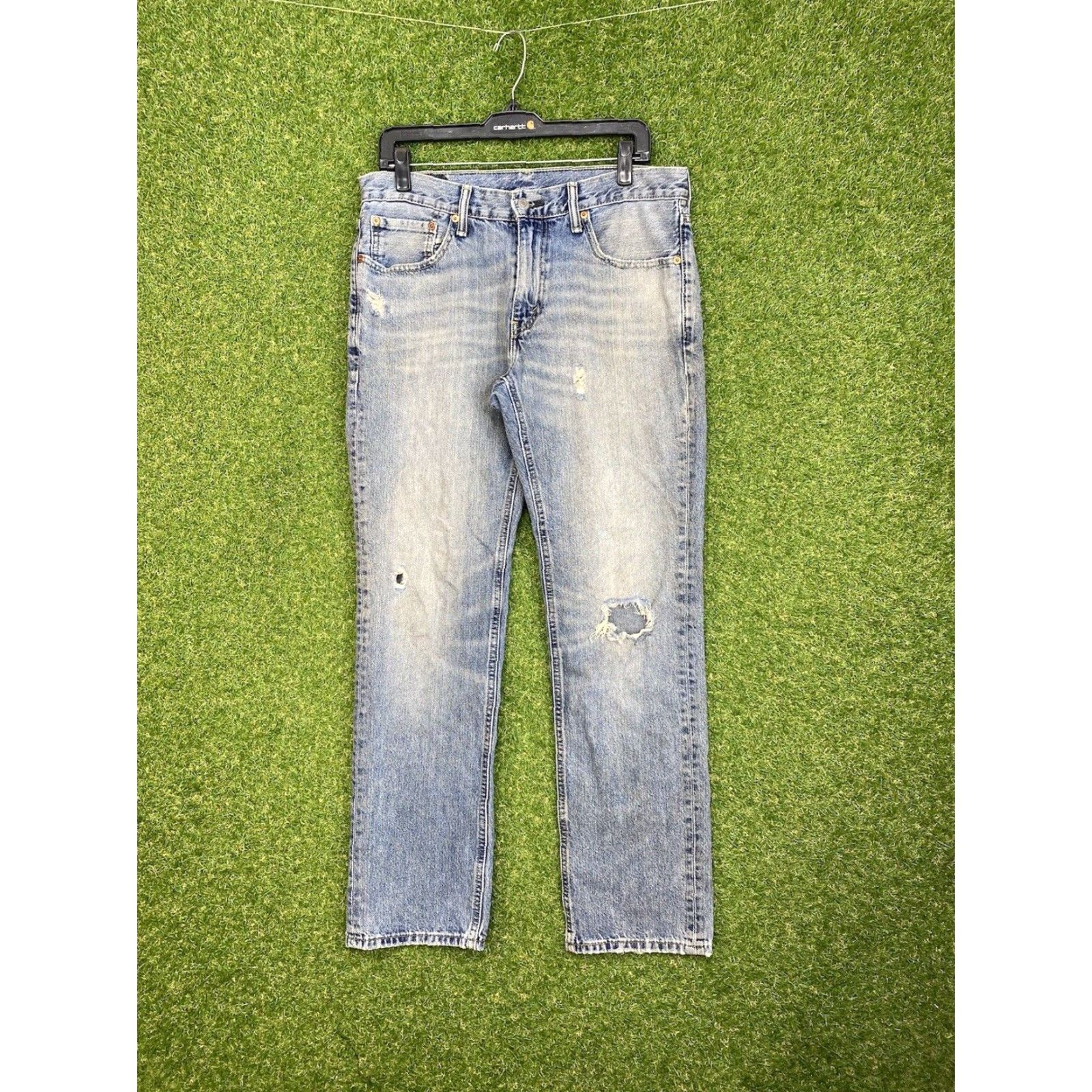 Levi's VINTAGE Levi's 541 Jeans Mens 31x32 Medium Wash Straight Jeans Slim 5-Pocket Blue Denim Workwear Mens Size US 31 - 2 Thumbnail