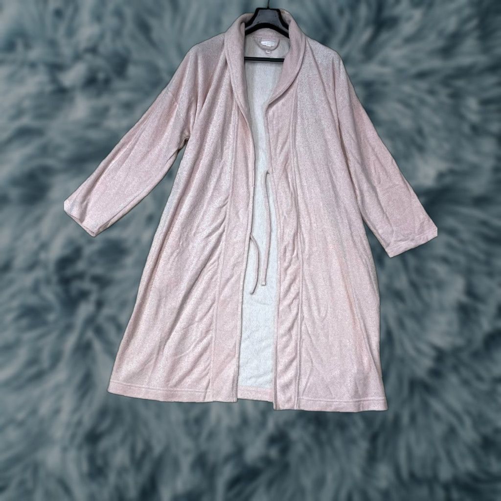 Vintage NWT LC Lauren Conrad Intimates Womens Robe Midi Terry Peach Pink Size Large Size ONE SIZE - 1 Thumbnail