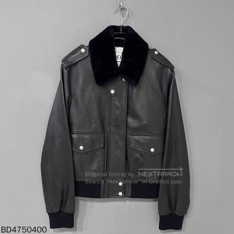 Loewe Loewe Black Lambskin Fur Collar Jacket Size XS / US 0-2 / IT 36-38 - 1 Thumbnail