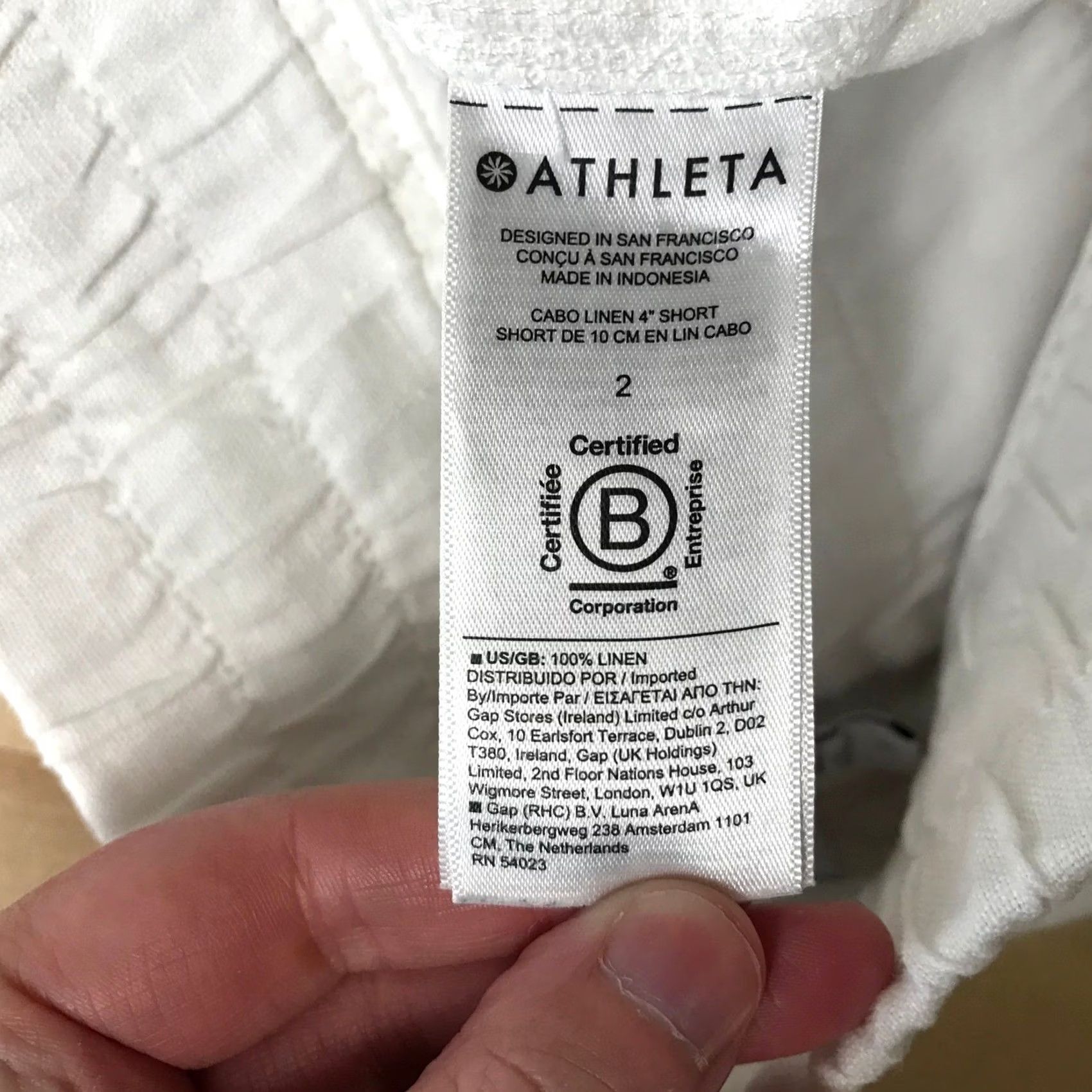 Athleta Athleta Cabo Linen 4" Short White Smocked Drawstring Waist Womens Size 2 Tall Size 26" / US 2 / IT 38 - 8 Thumbnail