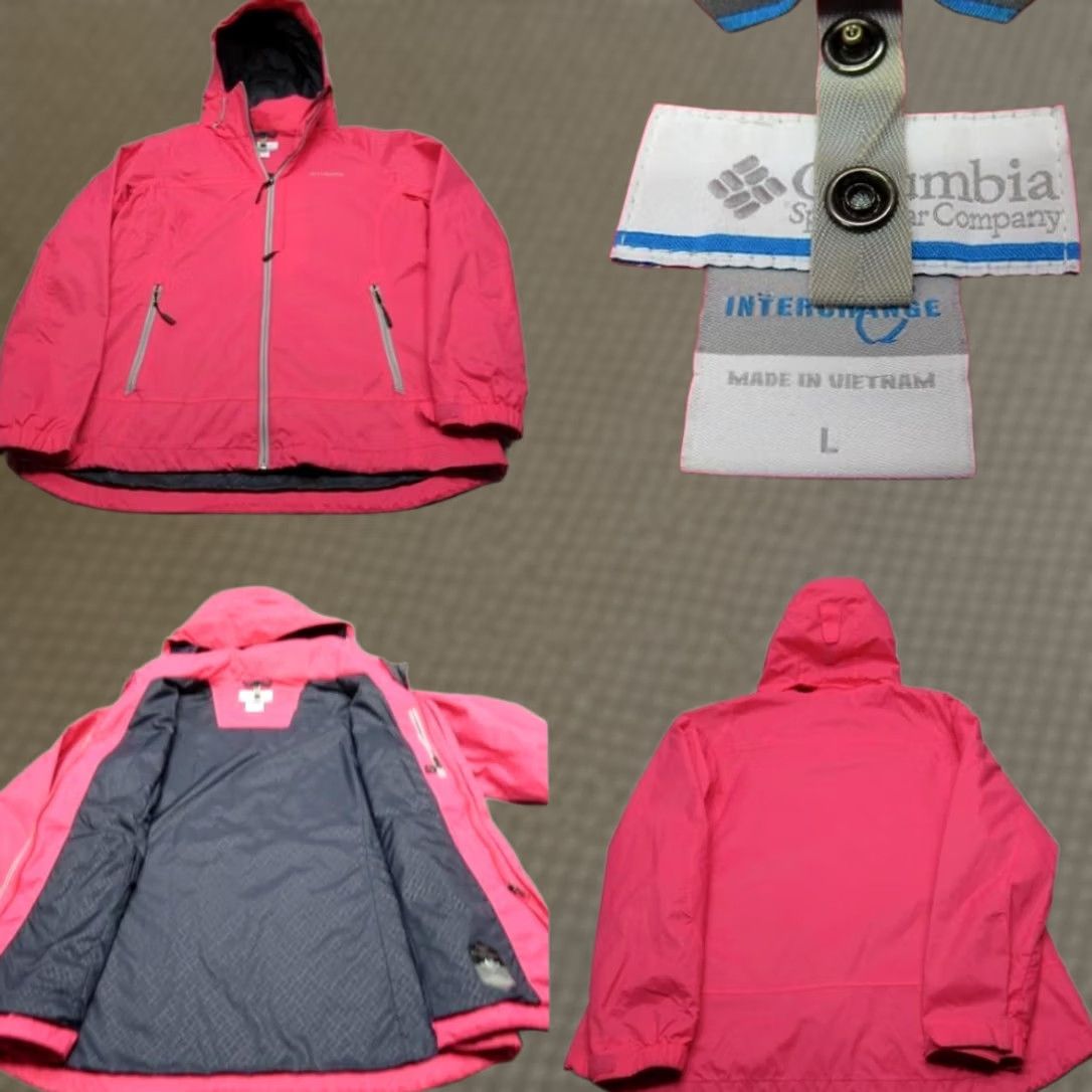Pinko Columbia Jacket Womens Large Pink Full Zip Hooded Interchange Rain 3 In 1 Shell Size L / US 10 / IT 46 - 1 Thumbnail