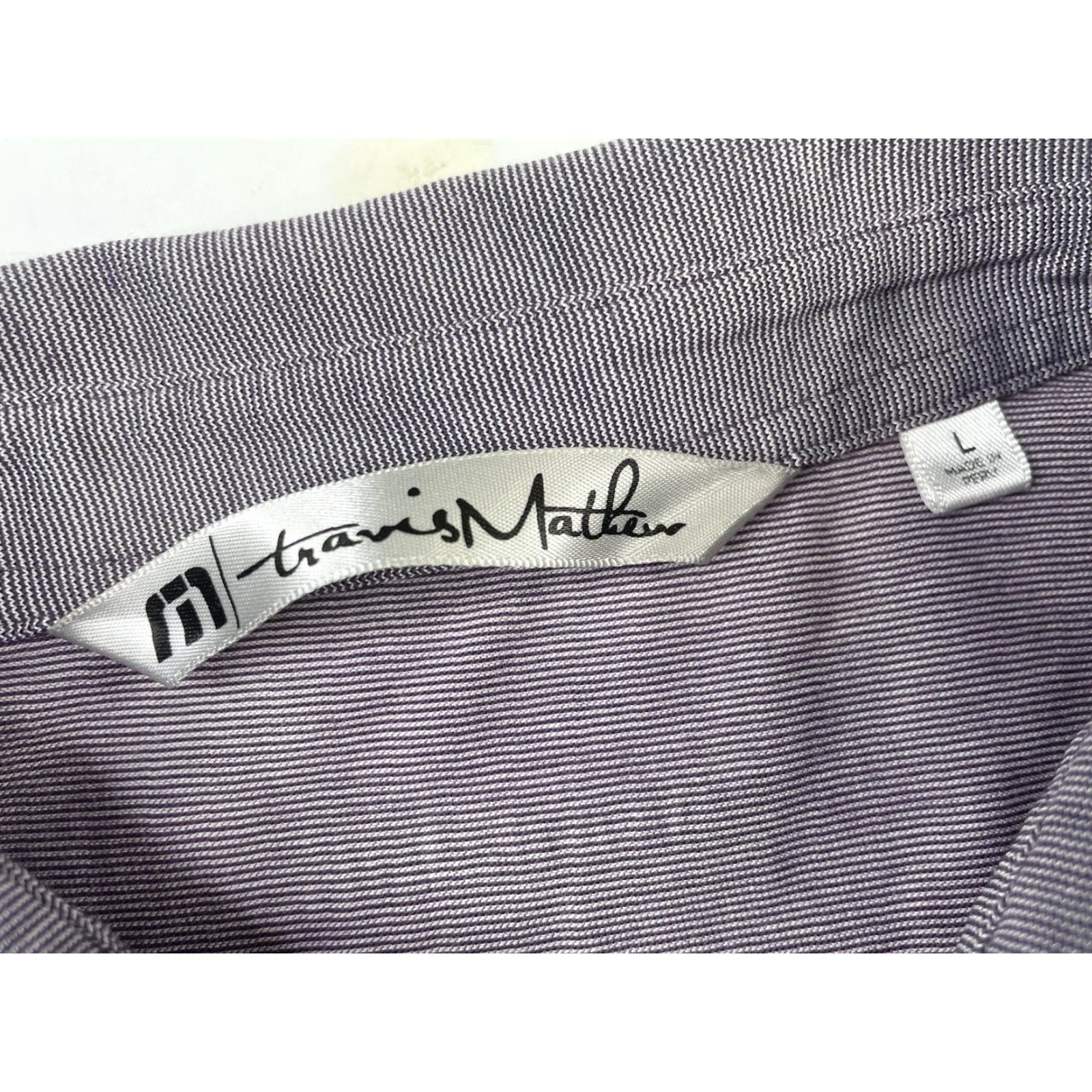 TravisMathew Travis Mathew Striped Polo Golf Shirt Mens Size L Purple Size US L / EU 52-54 / 3 - 2 Thumbnail