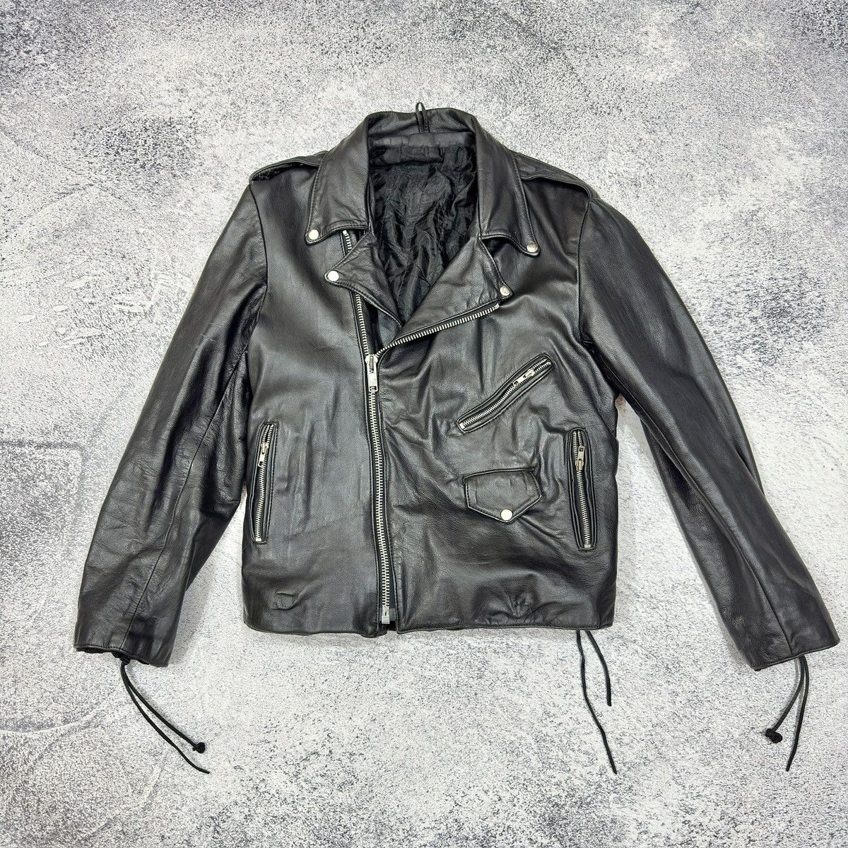 Vintage Vintage Biker Jacket Painted L size 52 Size US L / EU 52-54 / 3 - 1 Thumbnail