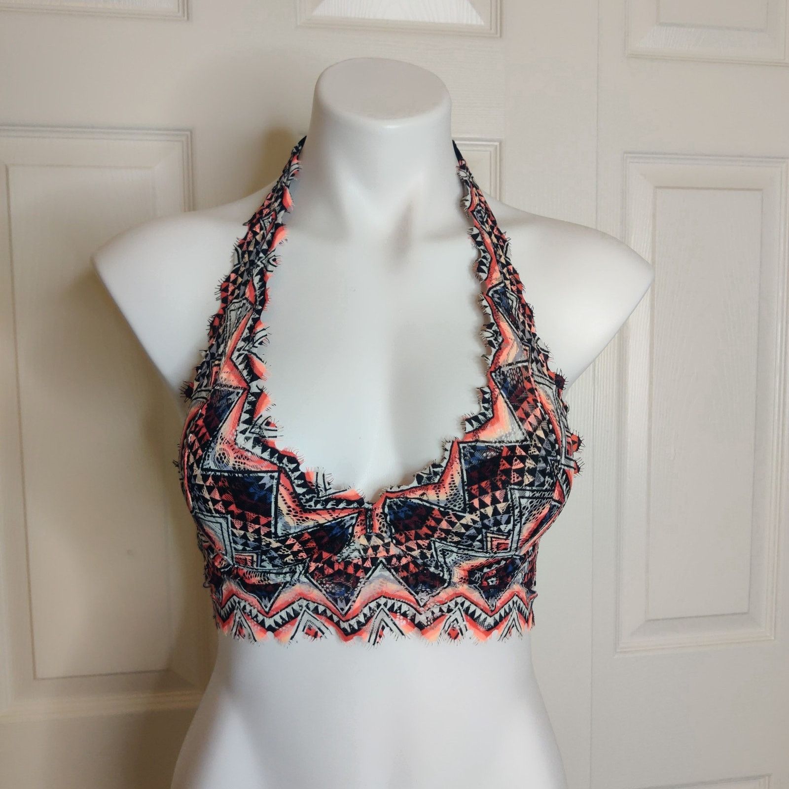 Pink PINK printed lace bralette lightly lined sz XS Size ONE SIZE - 1 Thumbnail