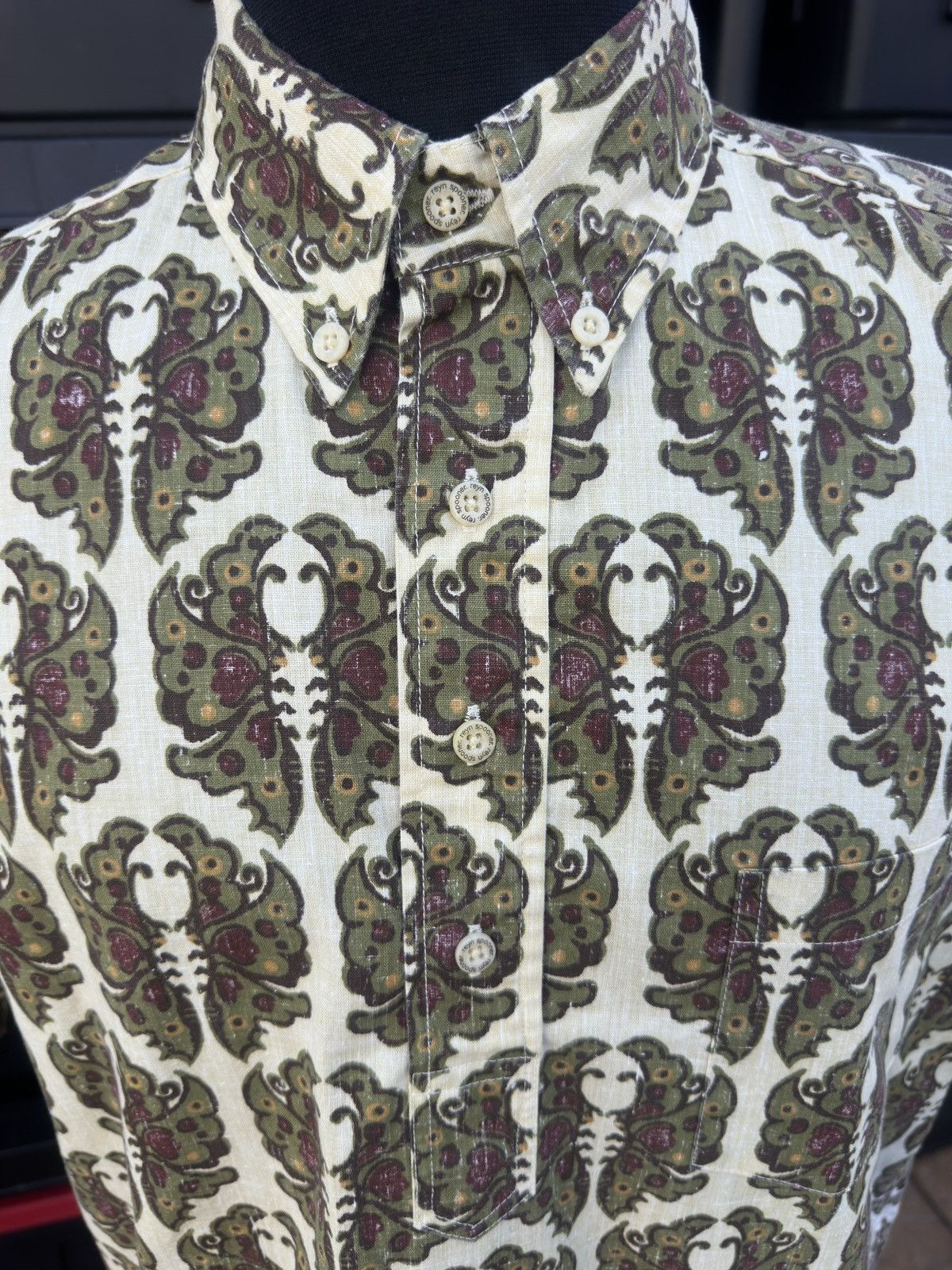 Reyn Spooner Reyn Spooner Beige/Green Hawaiian Print 3/4 Button Men's M Size US M / EU 48-50 / 2 - 3 Thumbnail