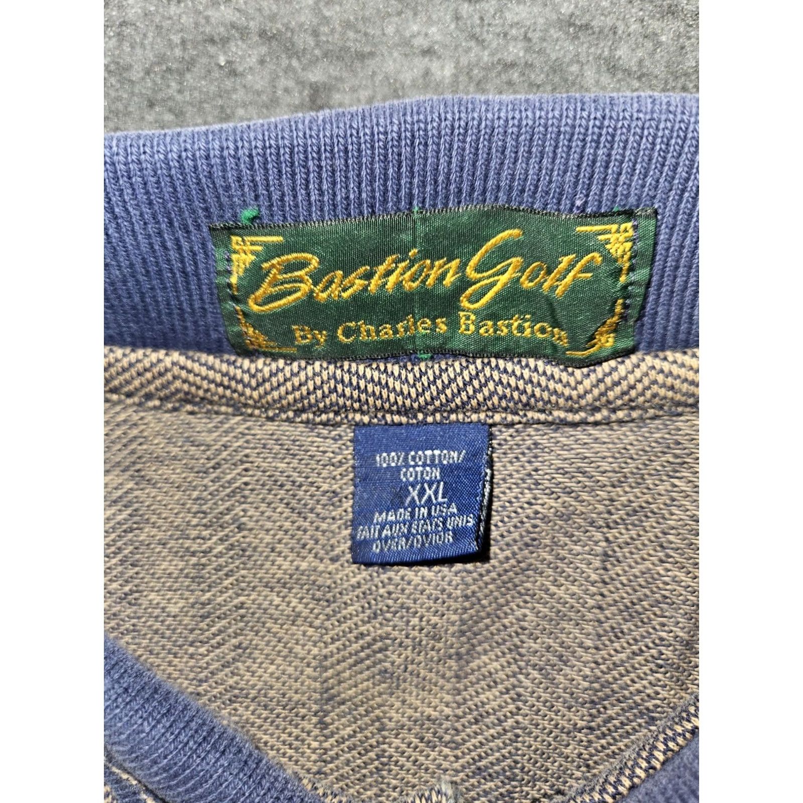 Vintage VINTAGE Bastion Golf Polo Mens 2XL Short Sleeve Blue Chest 54 Embroidered Logo Sports Cotton Shirt Size US XXL / EU 58 / 5 - 2 Thumbnail