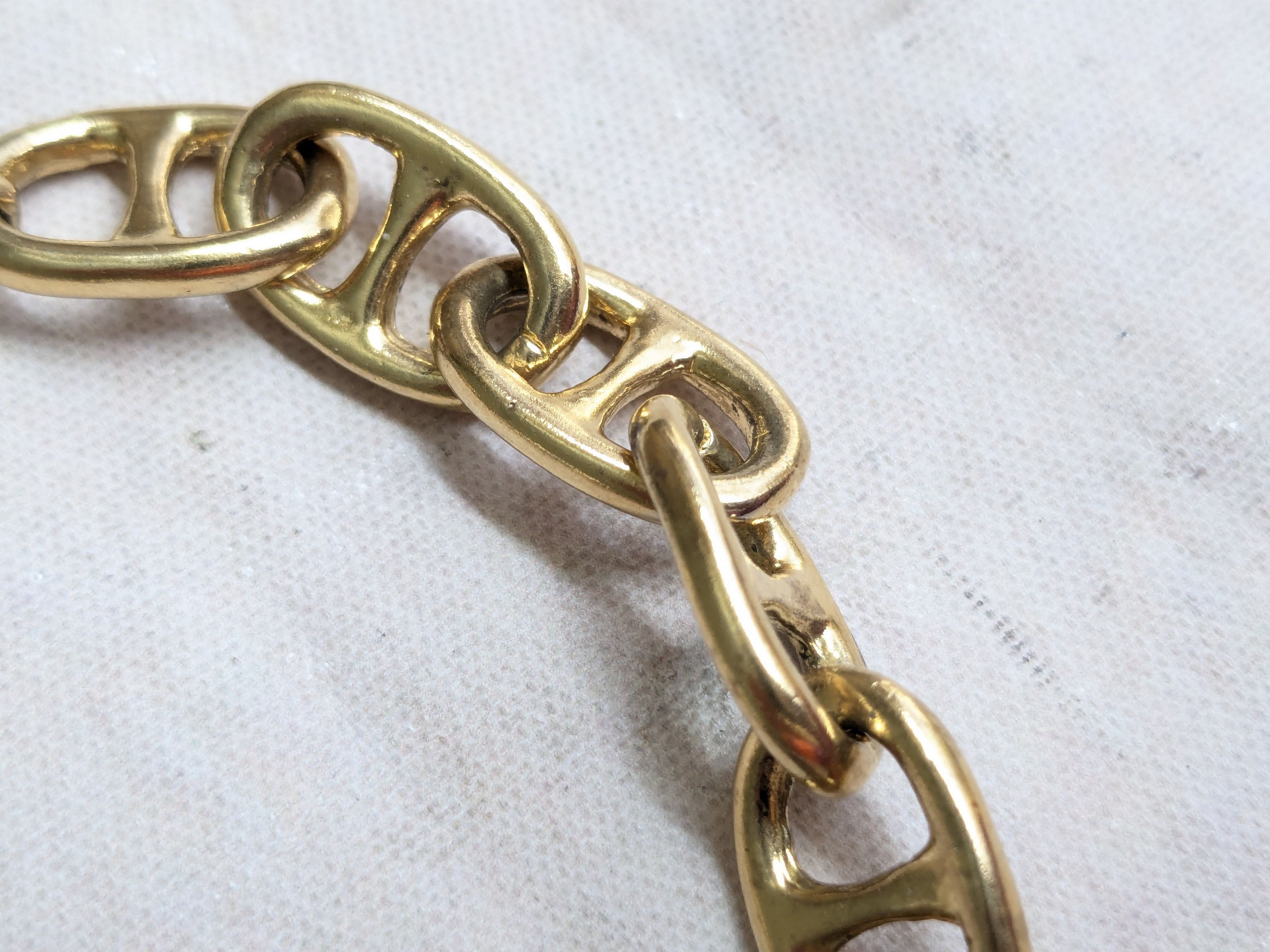 Jewelry Vintage Sterling Silver Bracelet Anchor Mariner Gold 7.25 Size ONE SIZE - 5 Thumbnail