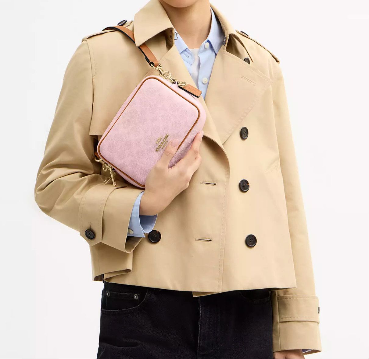 Coach Mini Carey Crossbody Bag In Signature Canvas With Charms Size ONE SIZE - 8 Thumbnail