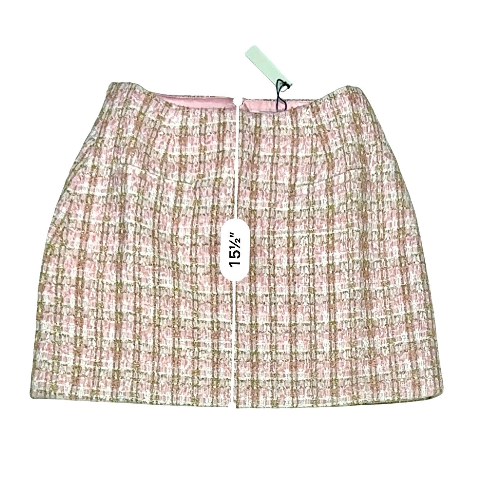 Other Rumored + Revolve Coco Mini Skirt SMALL Tweed Pink Cottage Size 26" / US 2 / IT 38 - 6 Thumbnail