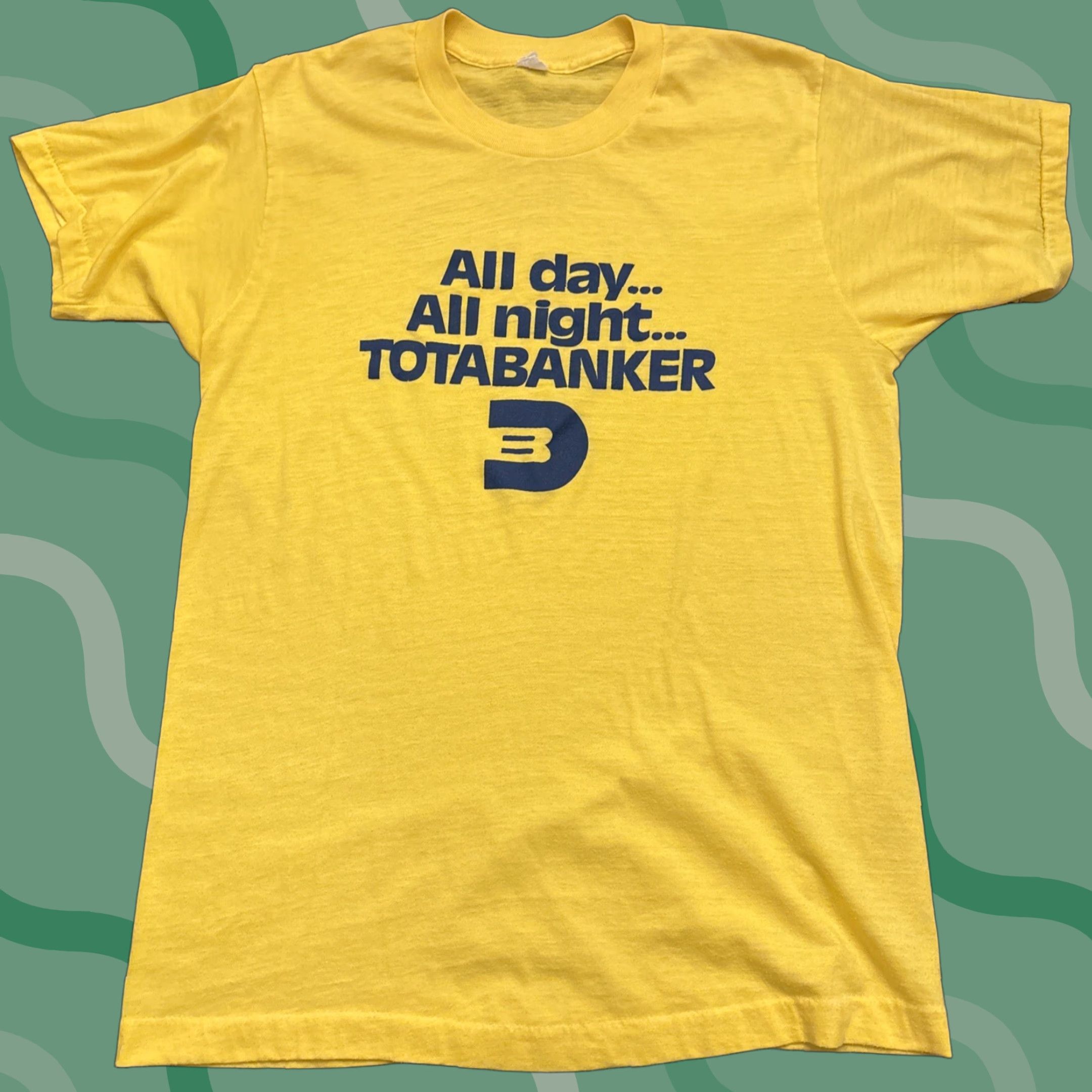 Vintage VINTAGE Totabanker Bank Of Delaware T Shirt All Day All Night Shirt Adult Large Yellow 90s Mens Size US L / EU 52-54 / 3 - 1 Thumbnail