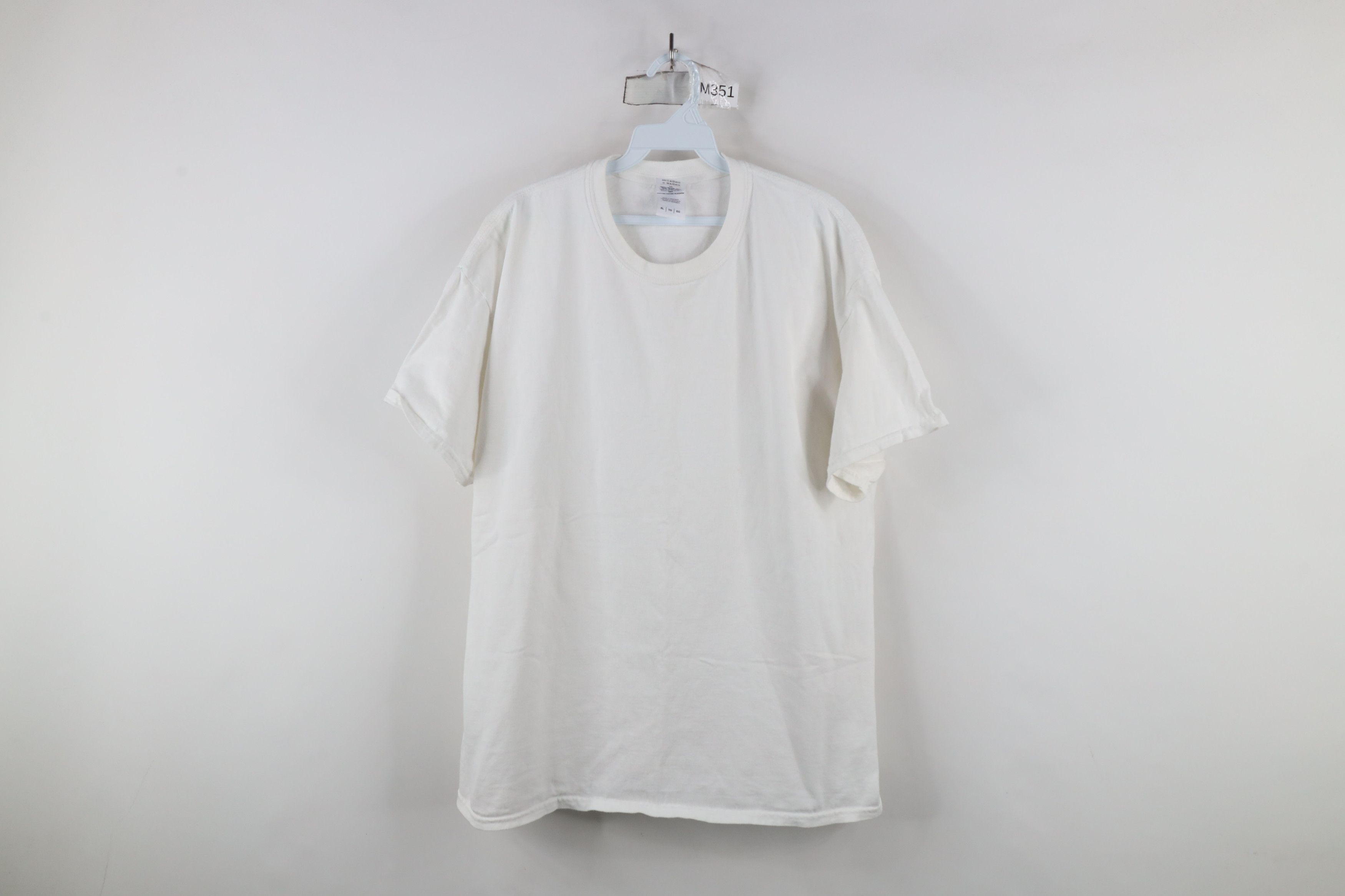 Vintage Vintage 90s Y2K Streetwear Heavyweight Cotton T-Shirt White Size US XL / EU 56 / 4 - 1 Thumbnail