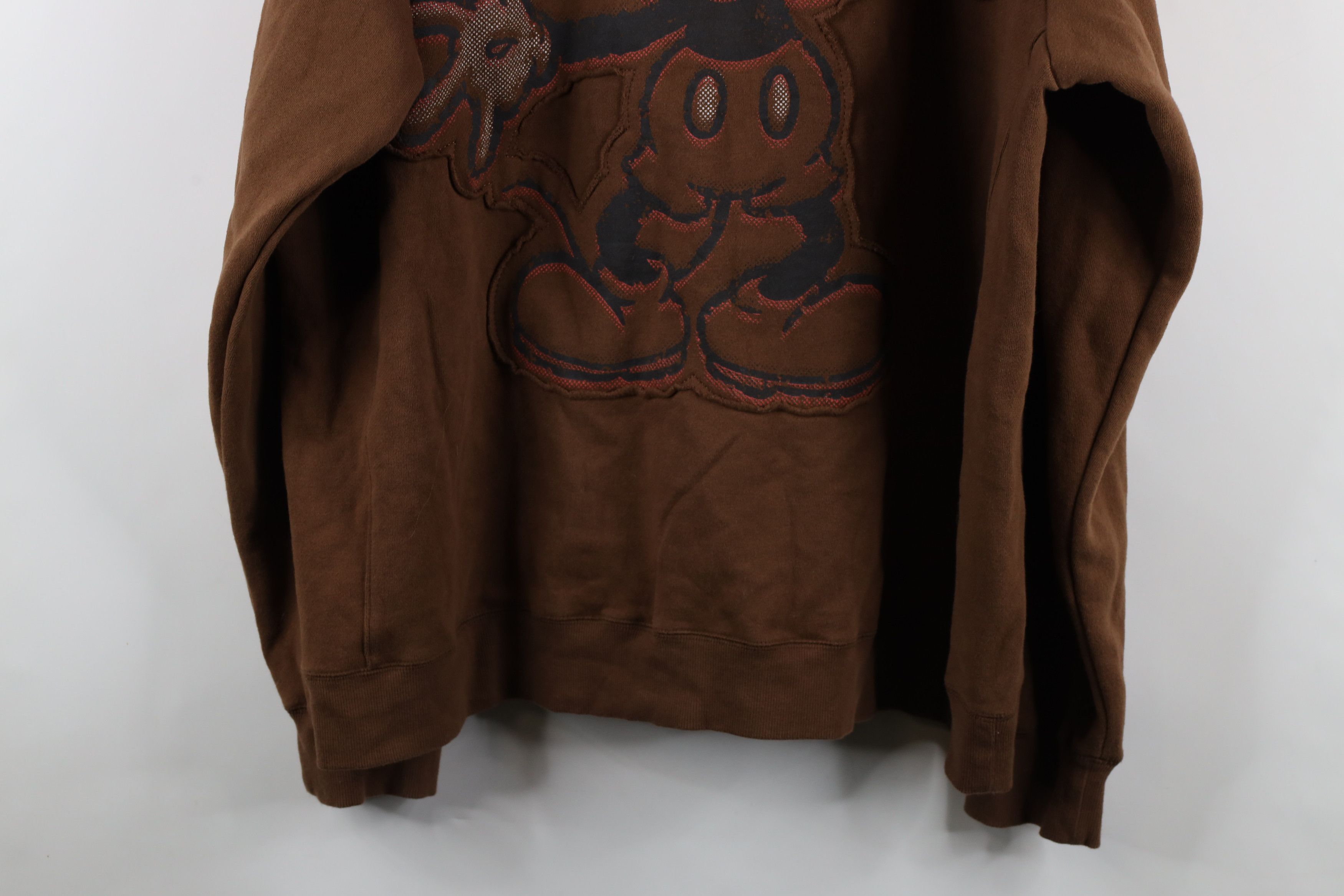 Disney × Vintage Vintage Disney Spell Out Mickey Mouse Full Zip Hoodie Brown Size US XXL / EU 58 / 5 - 10 Thumbnail