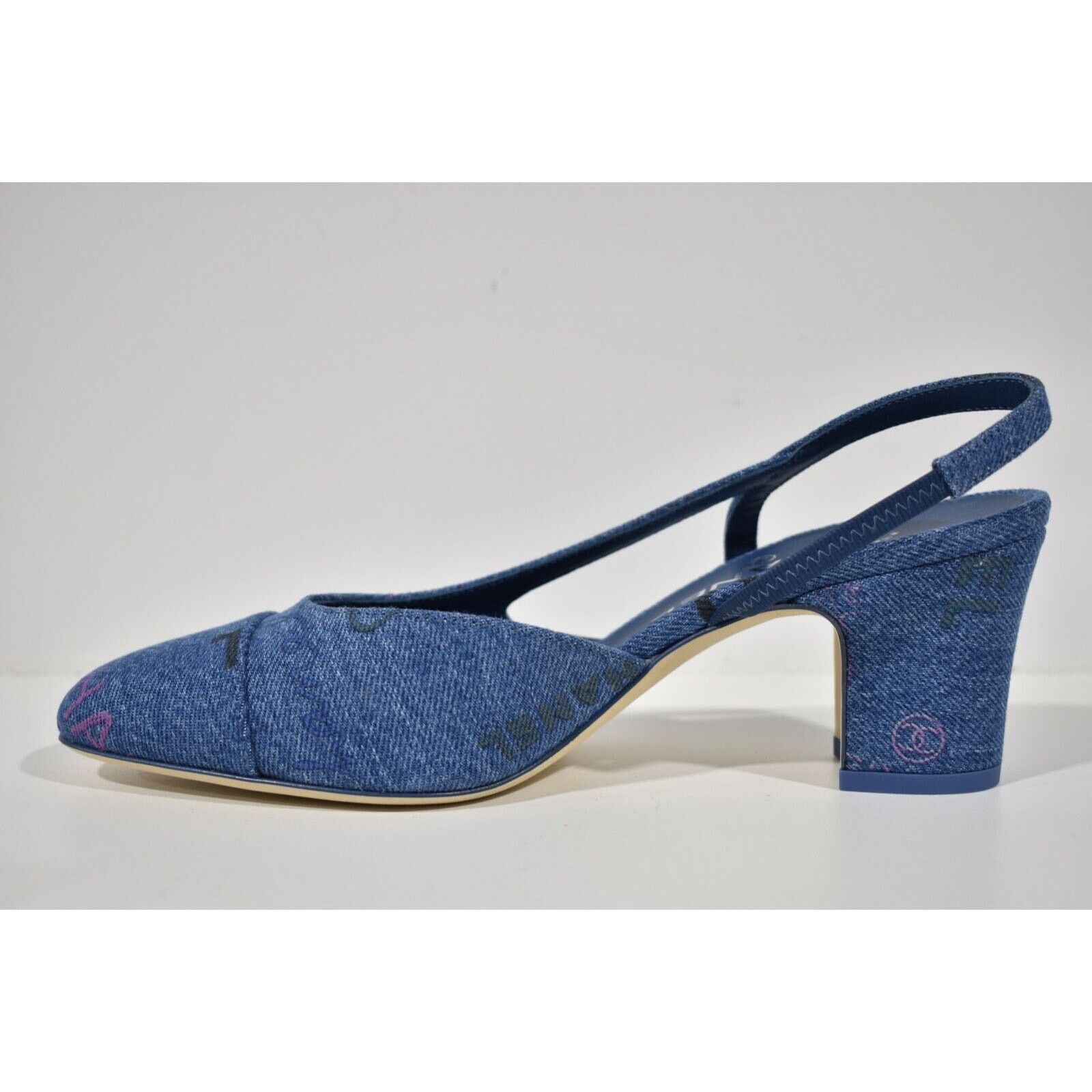 Chanel 22P Mademoiselle Coco Sling Denim Slingback Sandal Heel 41 Size US 11 / IT 41 - 7 Thumbnail