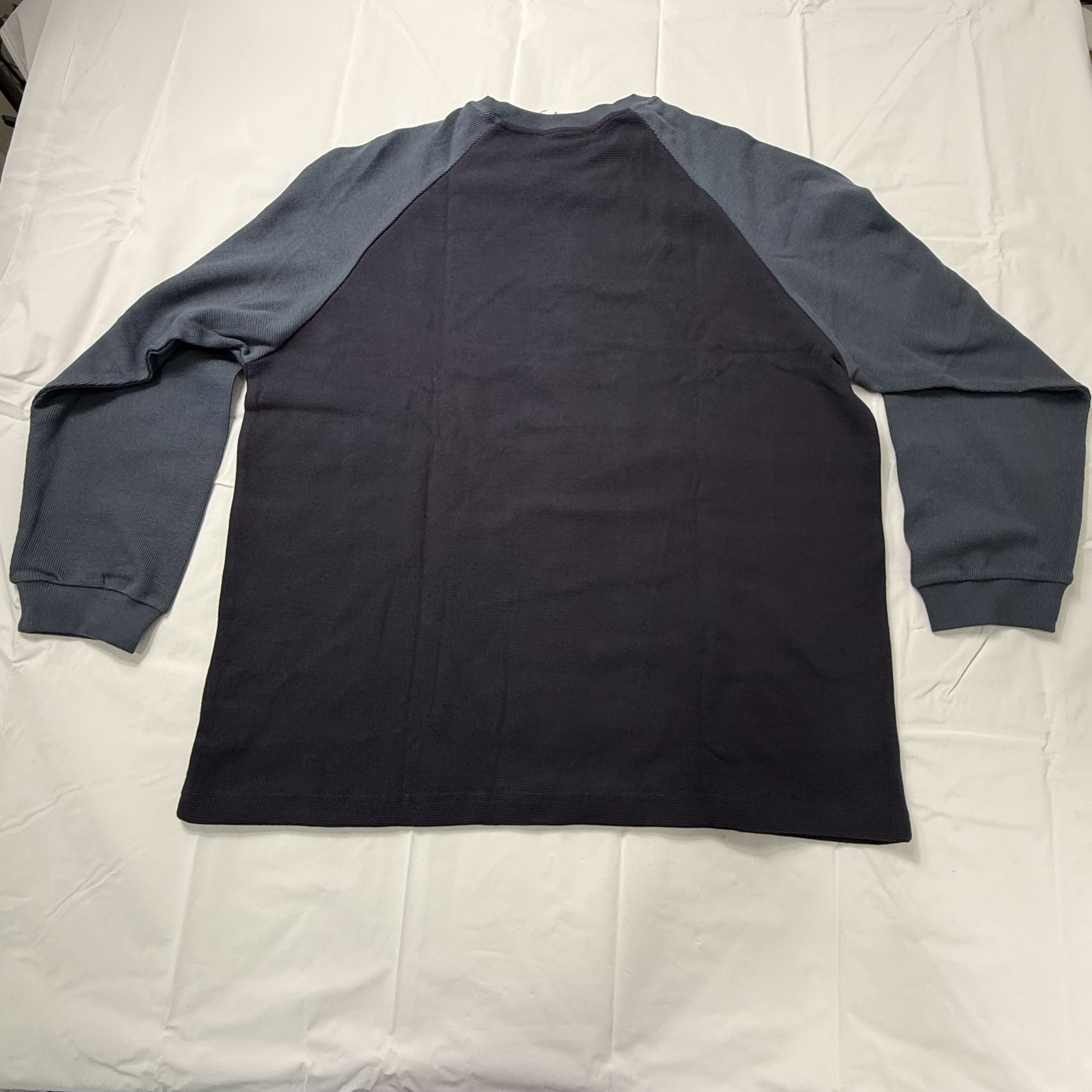 Snowday SnowDay Mens XXL Raglan Thermal Waffle Knit Shirt Navy Blue Size US XL / EU 56 / 4 - 9 Thumbnail